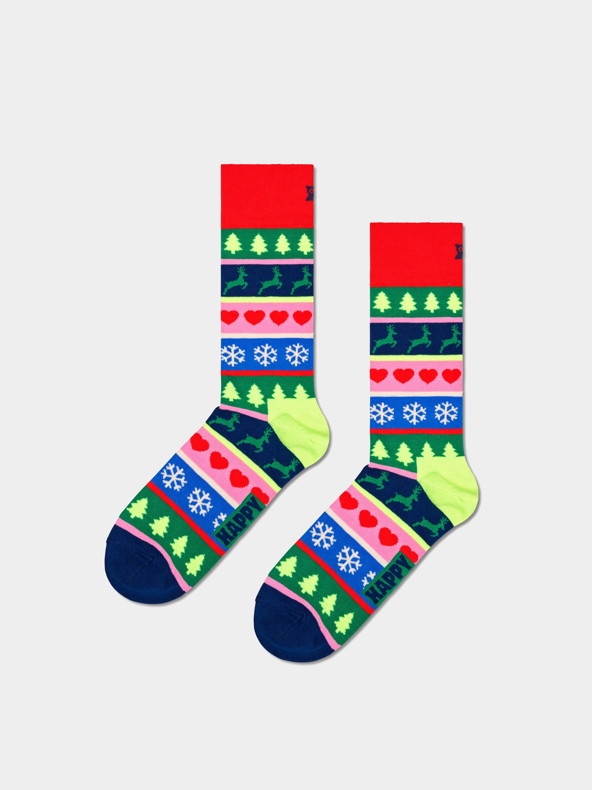 Happy Socks Christmas Stripe Socks (red)