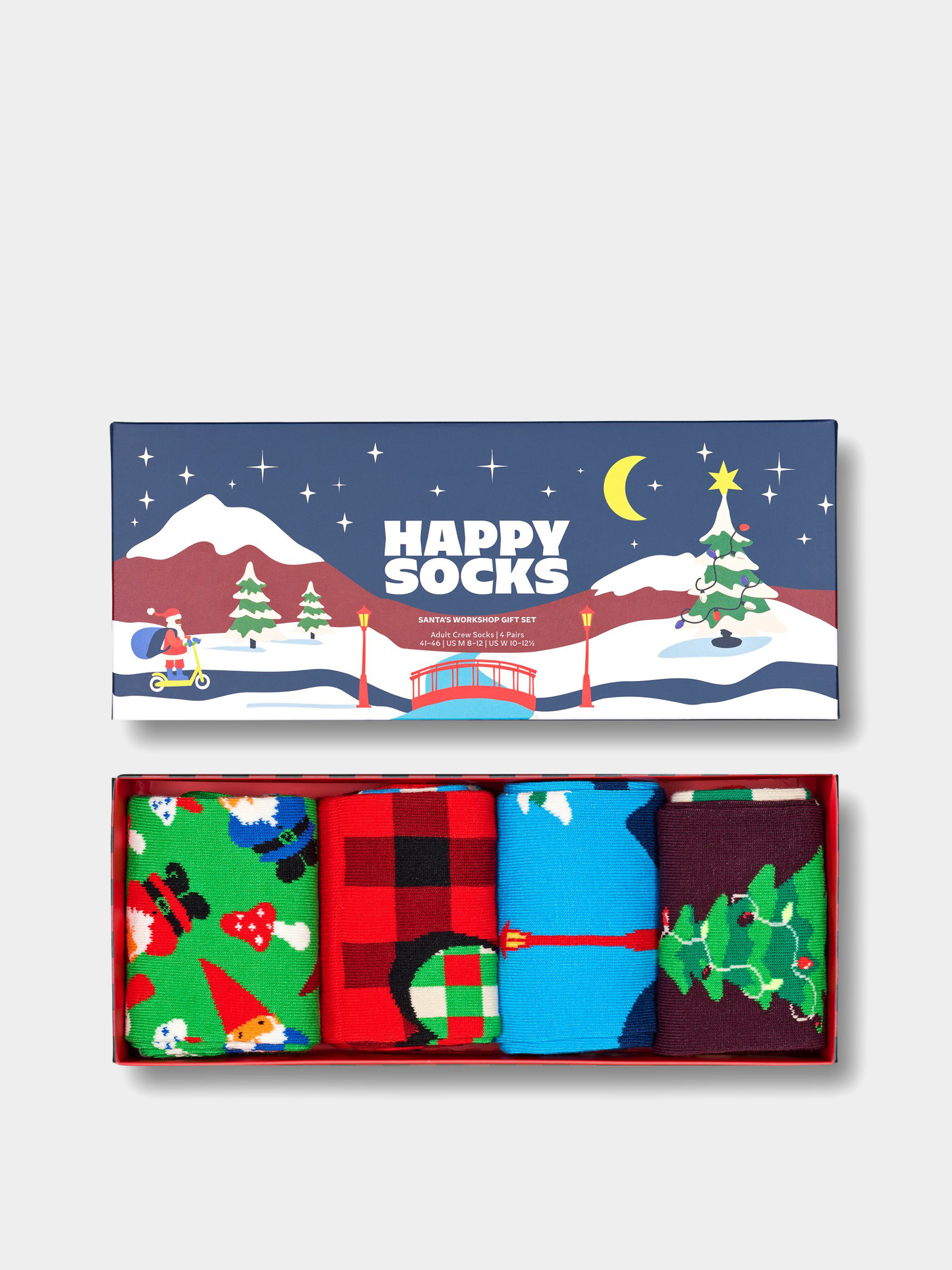 Happy Socks 4 Pack Santa's Workshops Gift Set Socks (green)