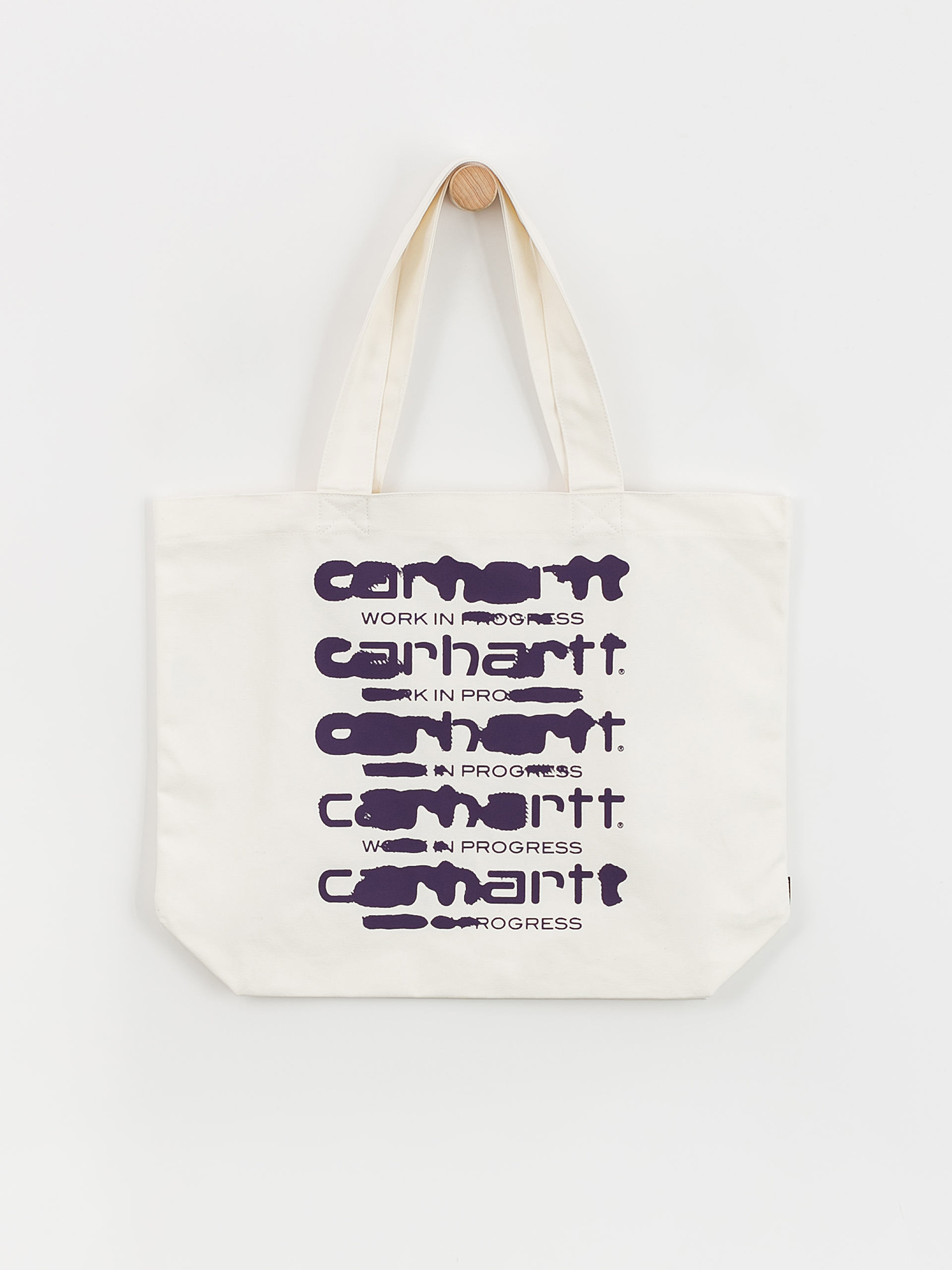 Carhartt WIP Canvas Graphic Tote Bag - white (ink bleed print/wax/tyrian)