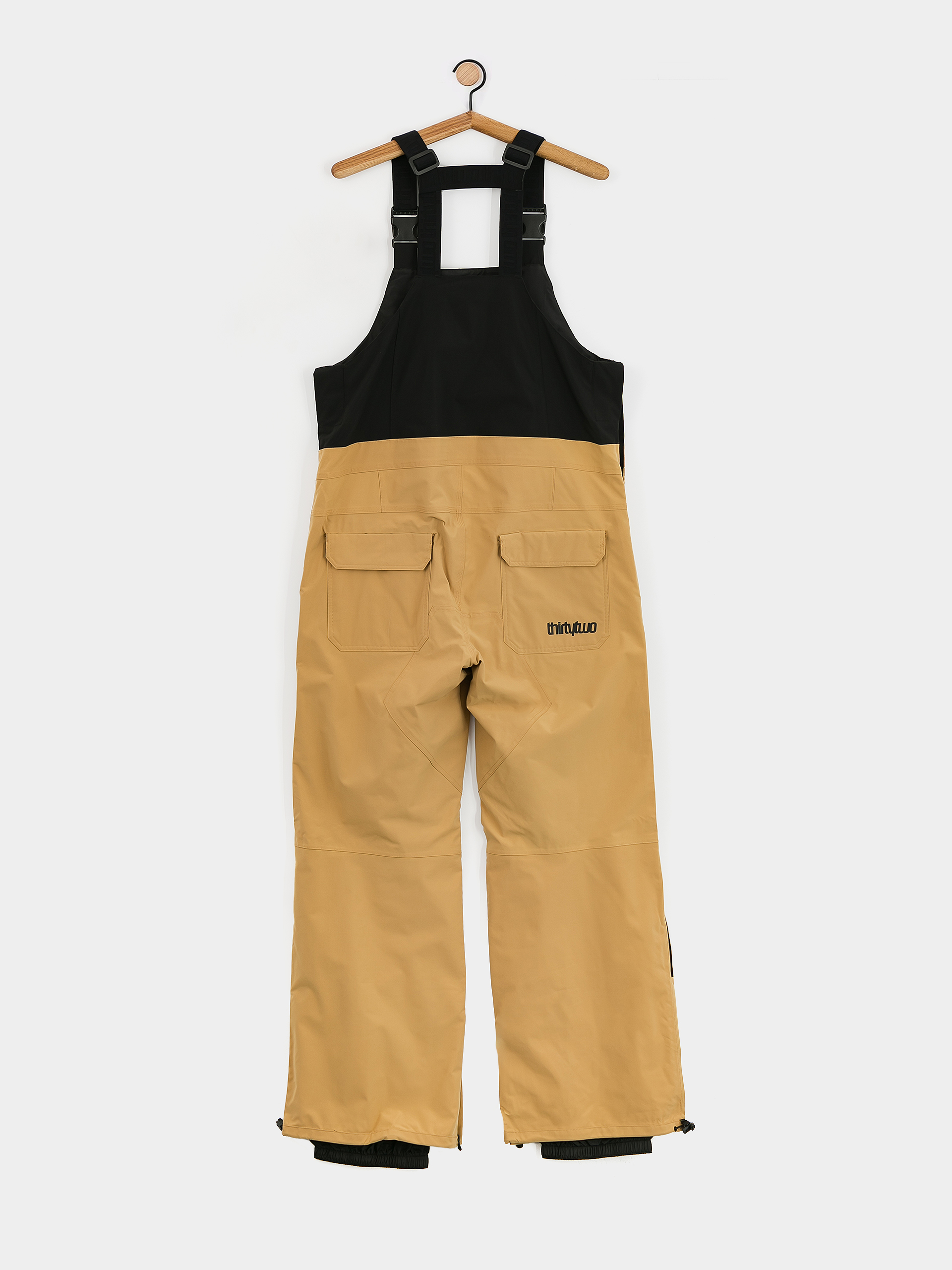 Mens ThirtyTwo Basement Bib Snowboard pants (black/tan)