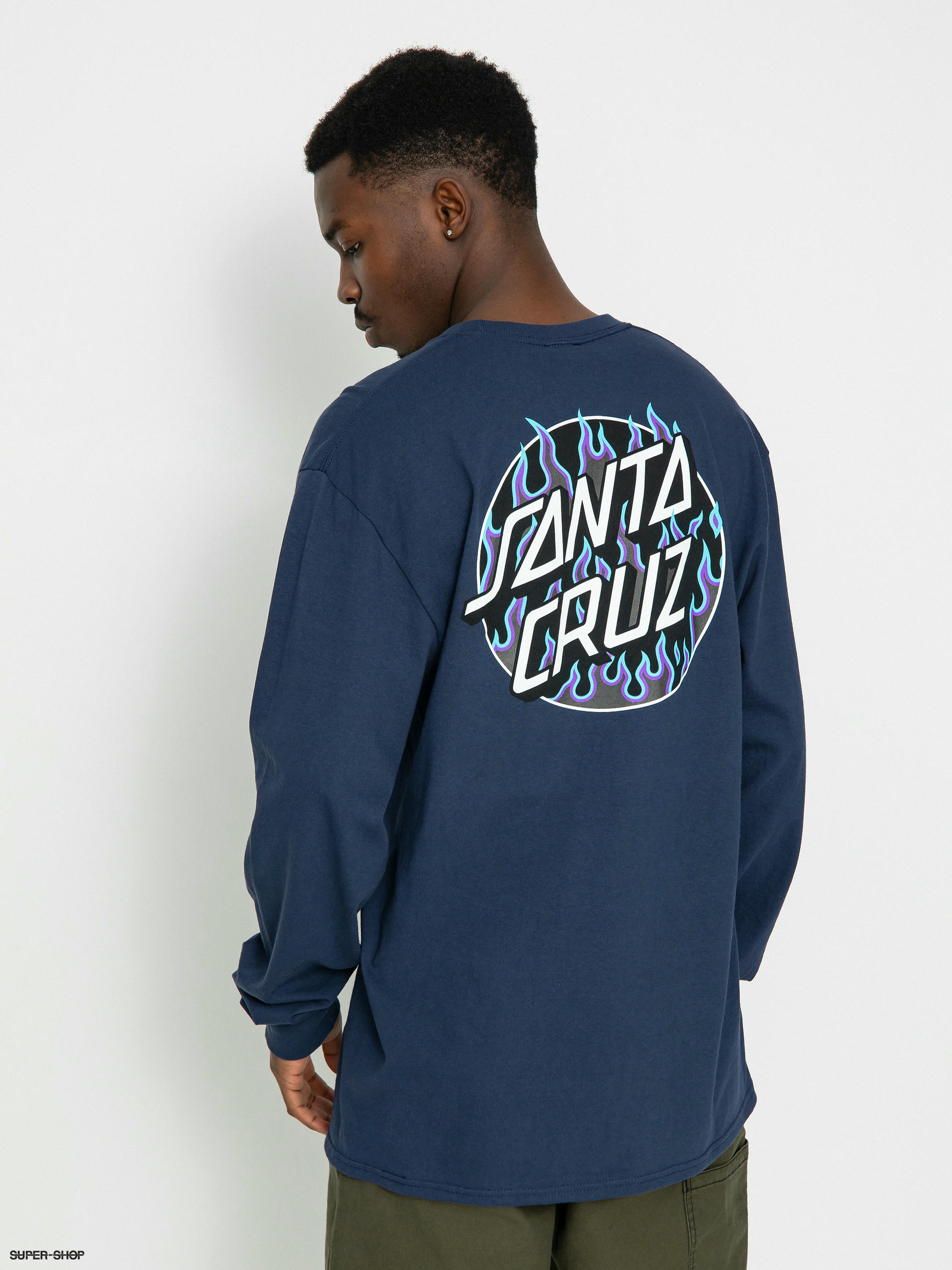 Santa Cruz X Thrasher Flame Dot Longsleeve navy