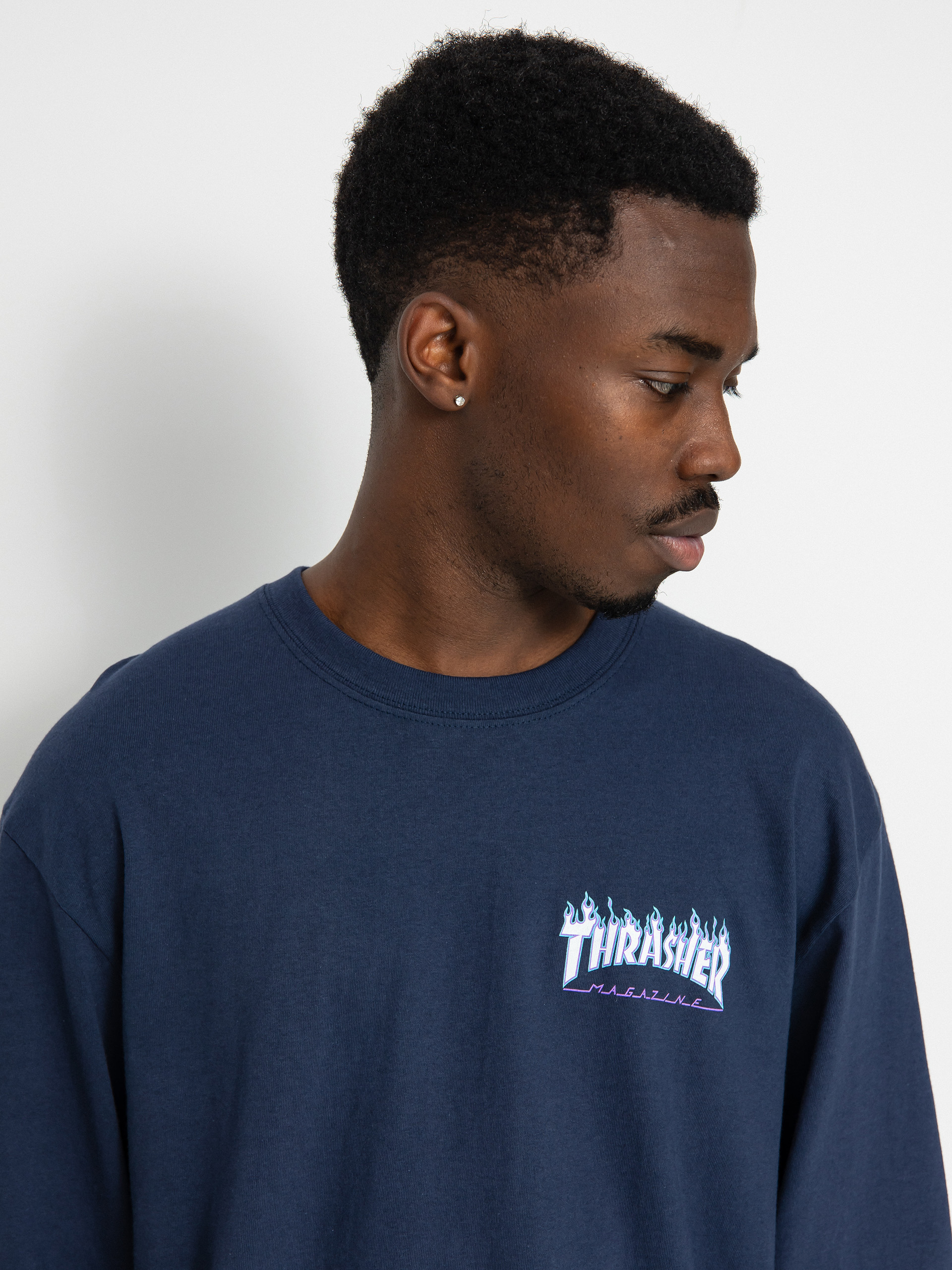 Santa Cruz X Thrasher Flame Dot Longsleeve - navy blue (navy)