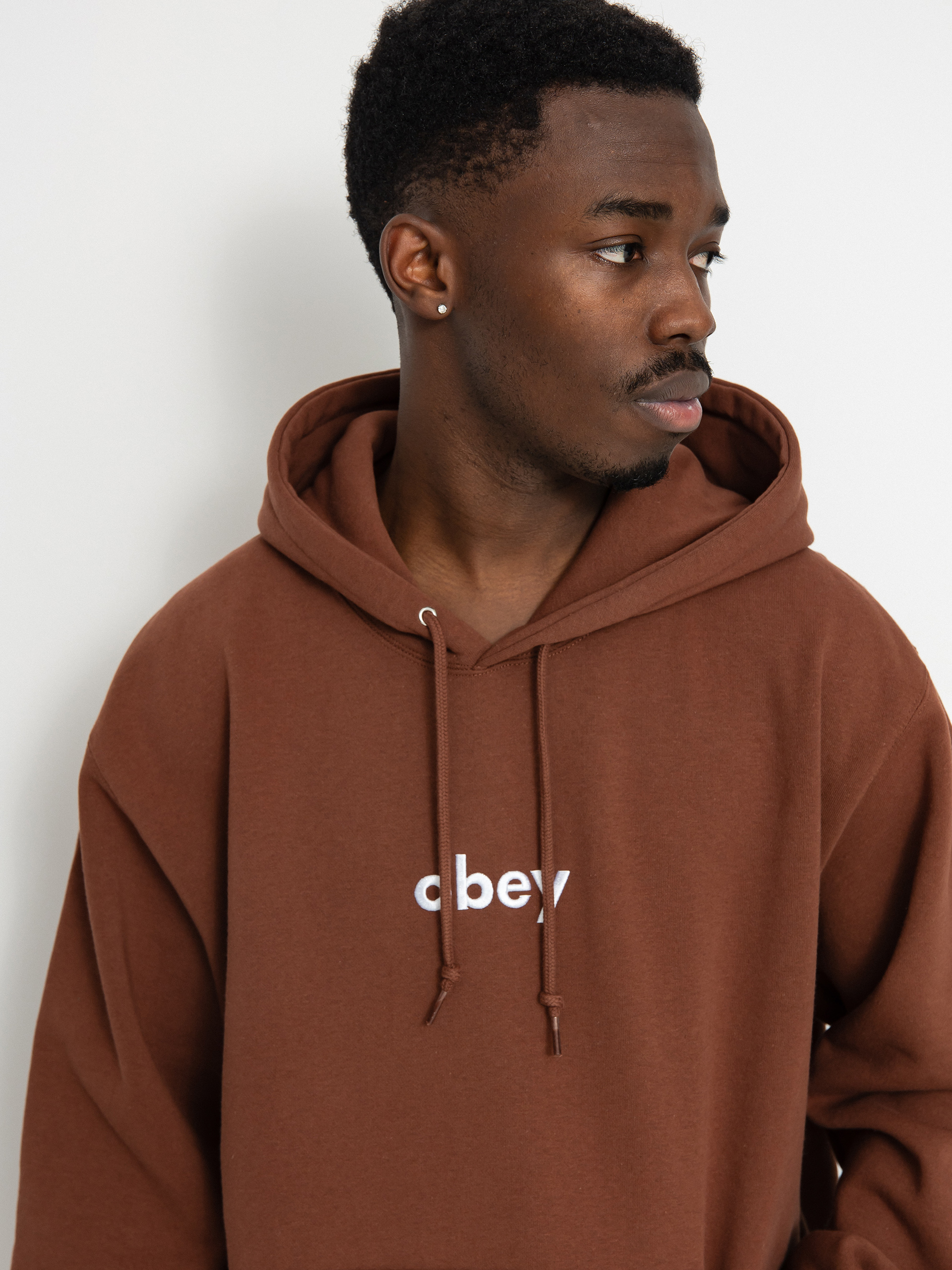 OBEY Lowercase HD Hoodie brown sepia