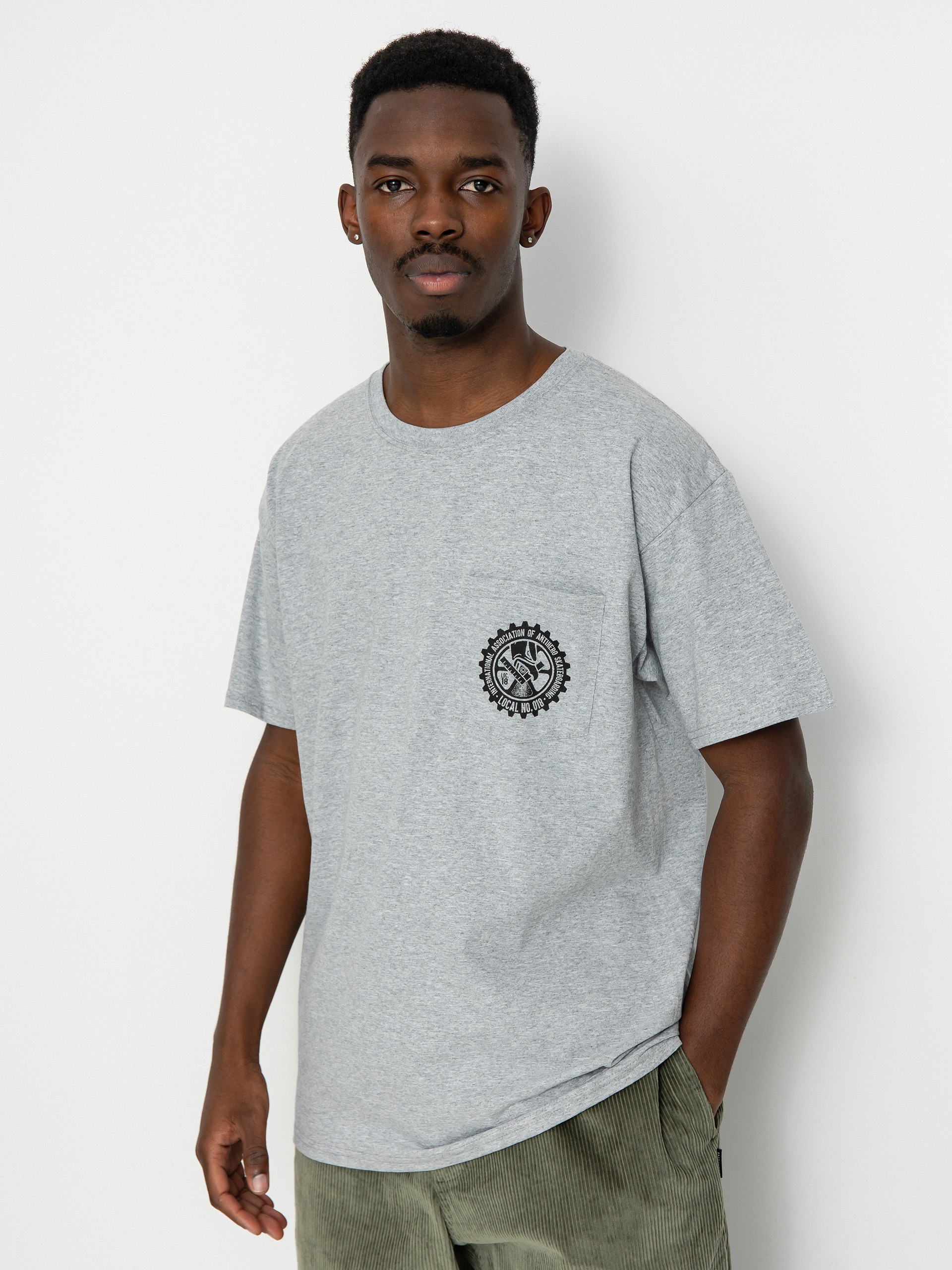Antihero Pkt Union 18 Eag T-Shirt (heather grey)