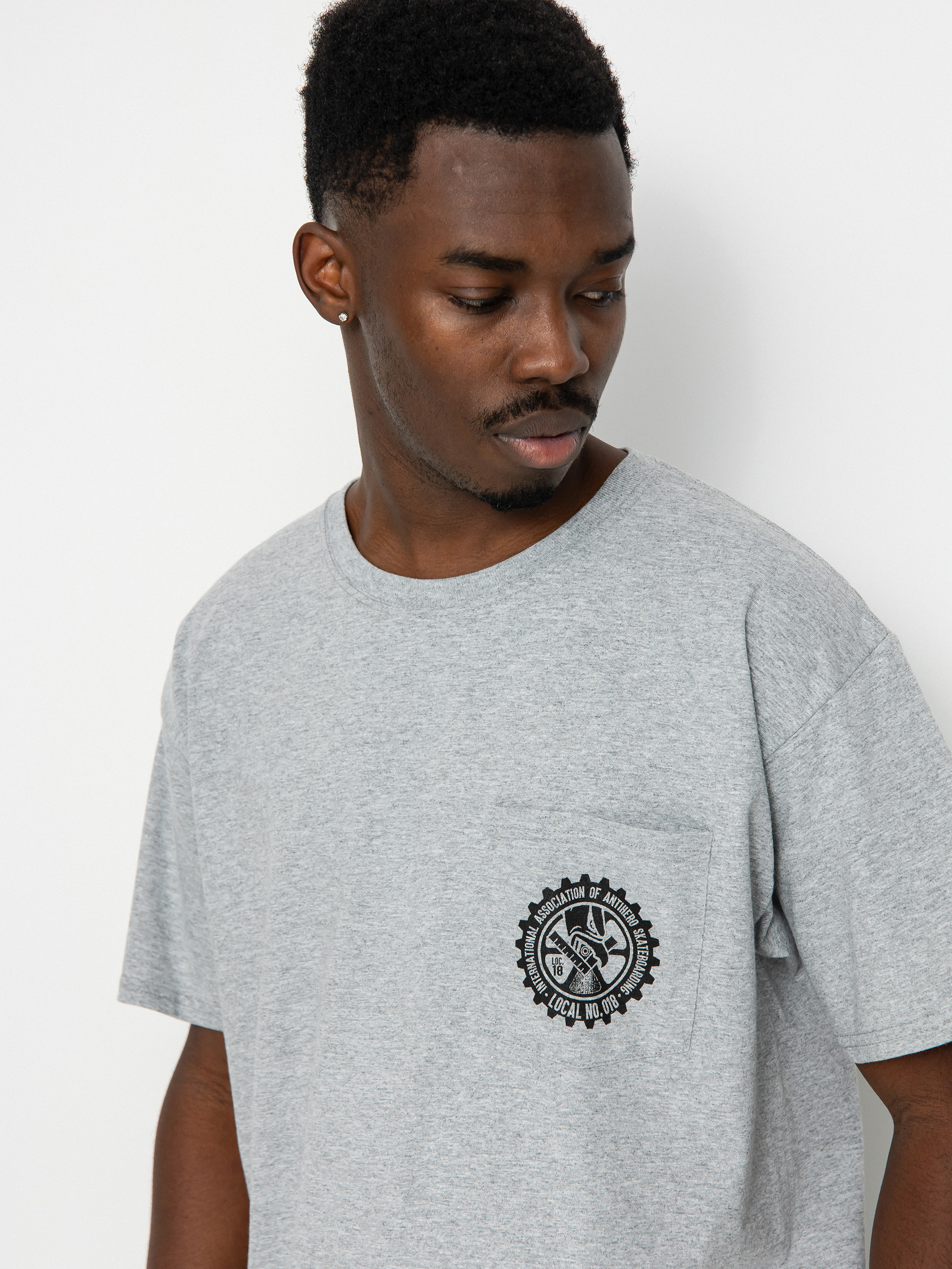 Antihero Pkt Union 18 Eag T-Shirt (heather grey)