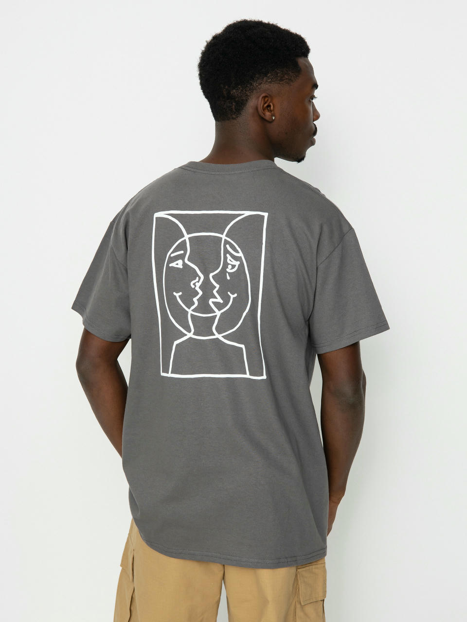 Krooked Moonsmile Raw T-shirt (charcoal/white)