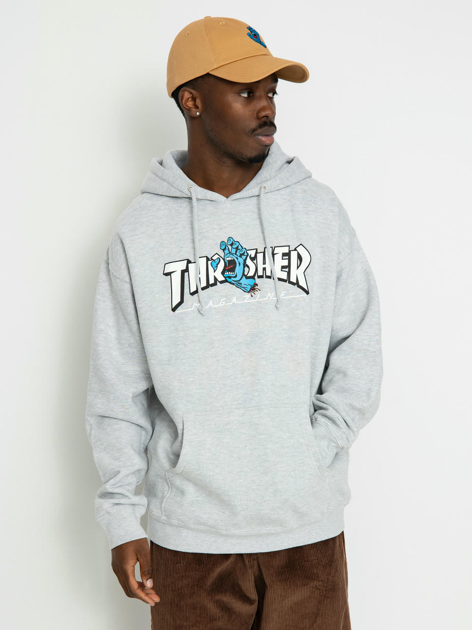 Santa Cruz X Thrasher Screaming Logo HD Hoodie (grey hthr)