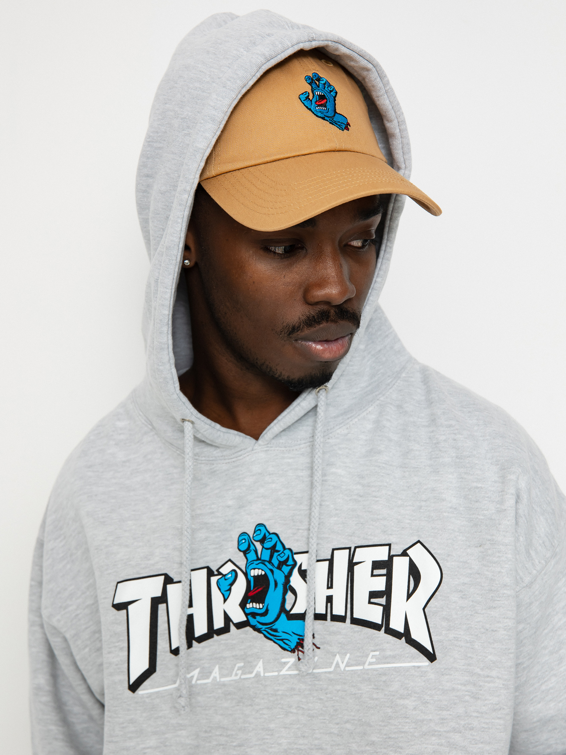 Santa Cruz X Thrasher Screaming Logo HD Hoodie grey (grey hthr)