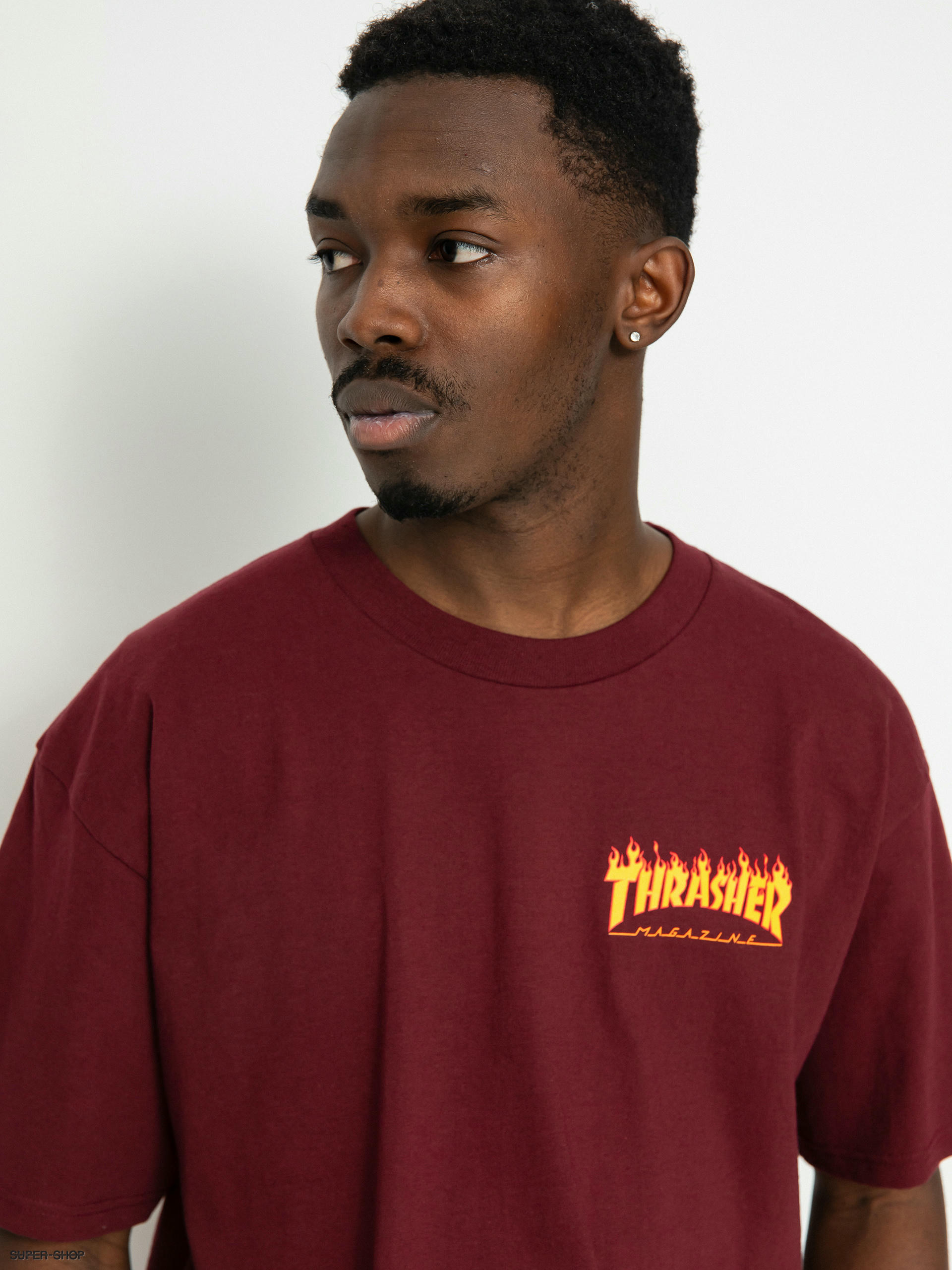 Thrasher store burgundy shirt