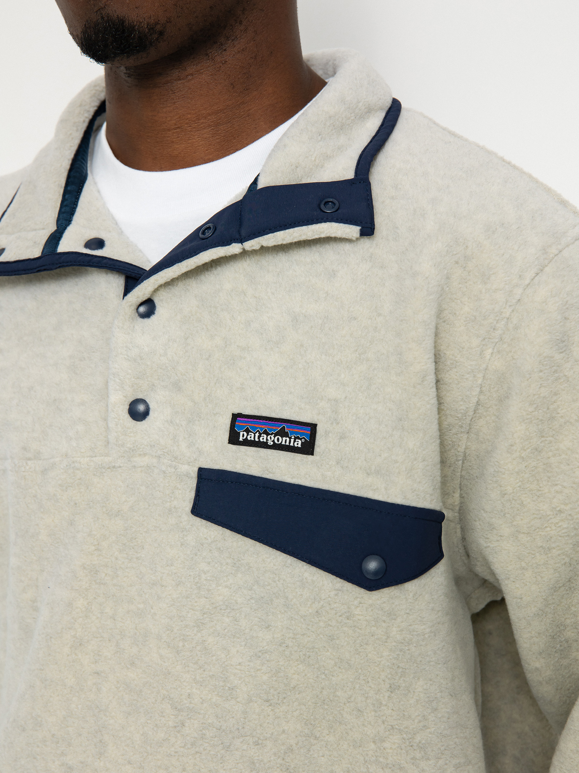 Mens Patagonia Lightweight Synchilla Snap T Fleece (oatmeal heather)