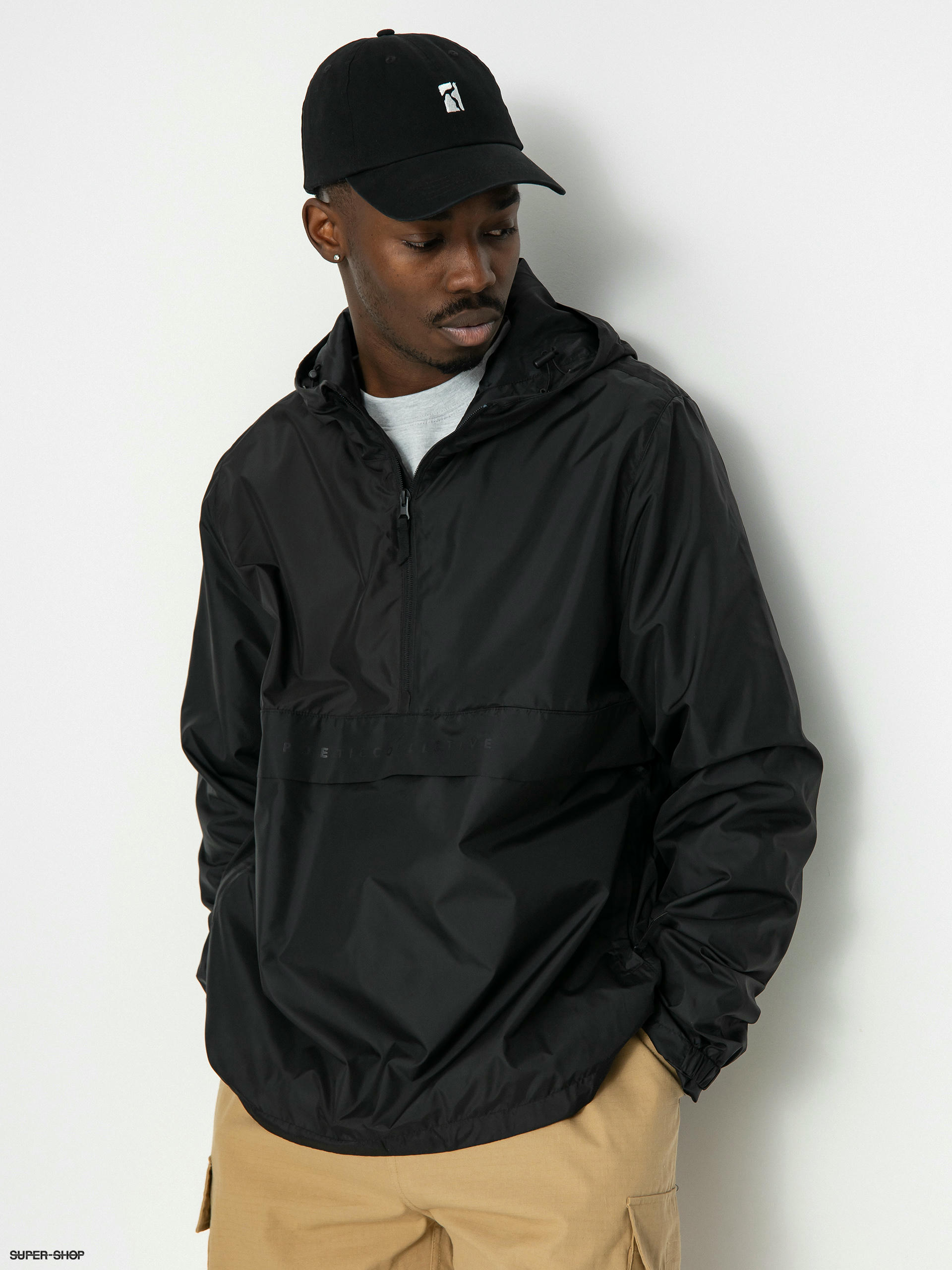 Black anorak jacket men's sale