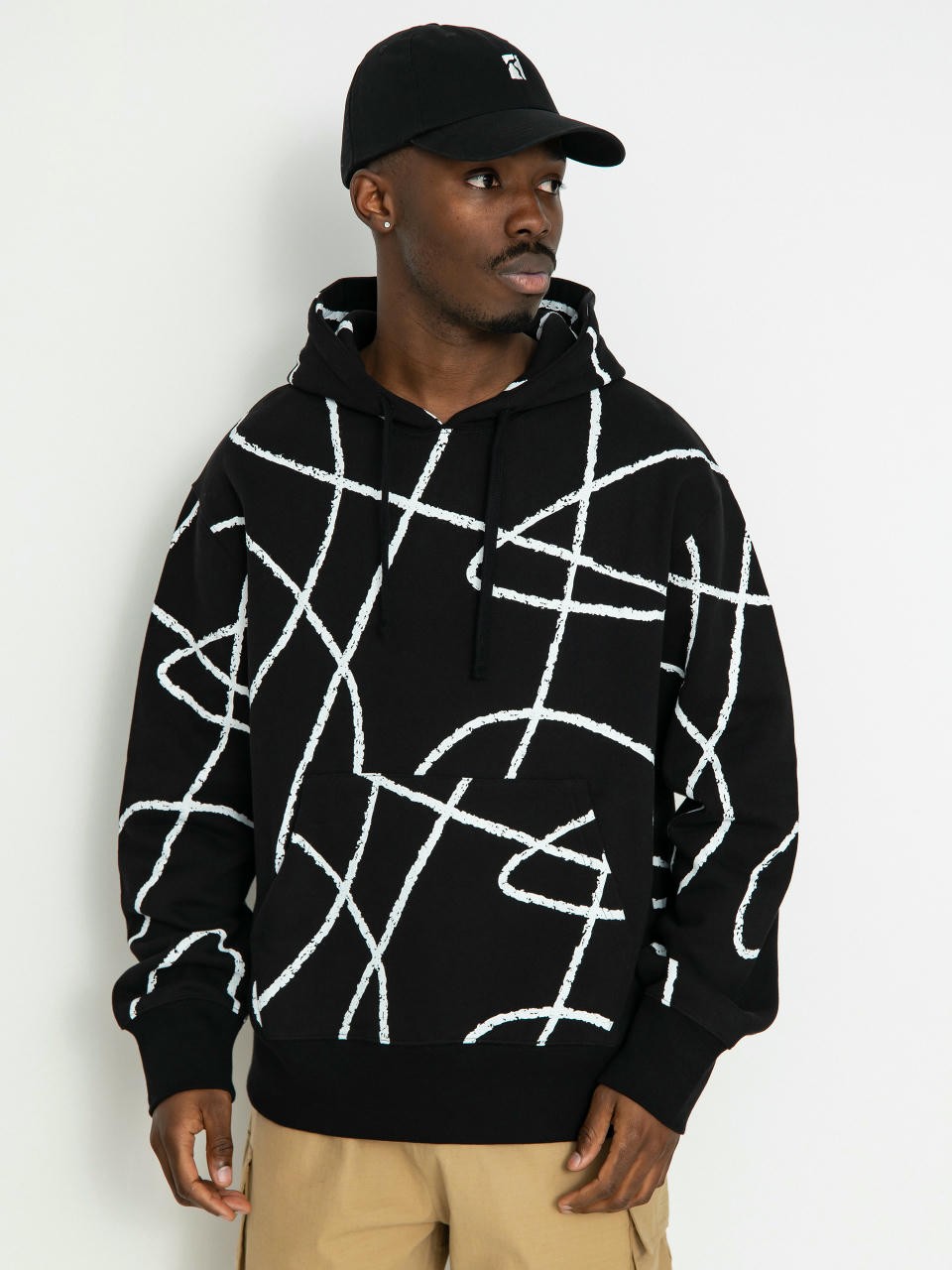 Poetic Collective Doodle Pattern HD Hoodie (black)