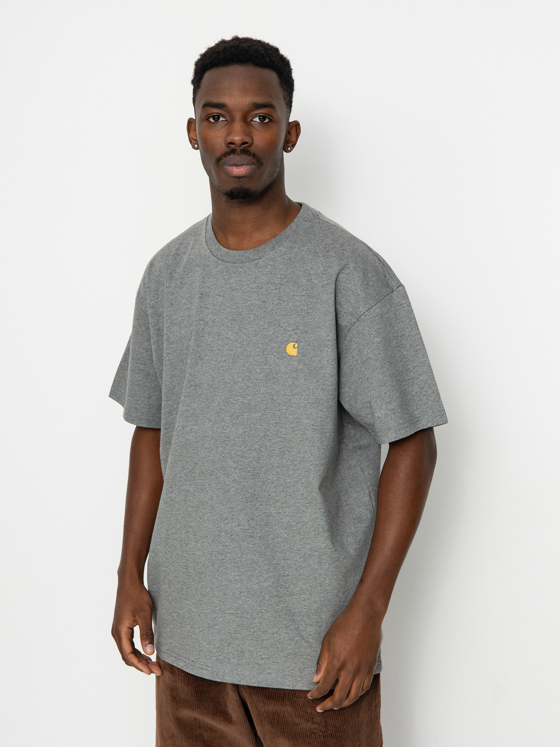 Carhartt WIP Chase T-shirt (dark grey heather/gold)