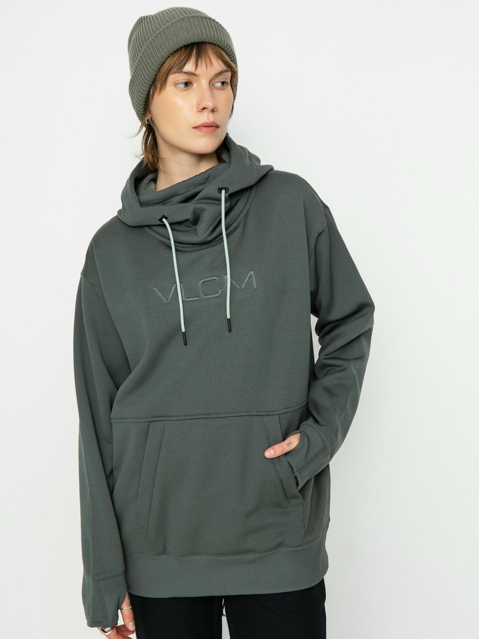 Womens Volcom Riding Hydro HD Active sweatshirt (eucalyptus)