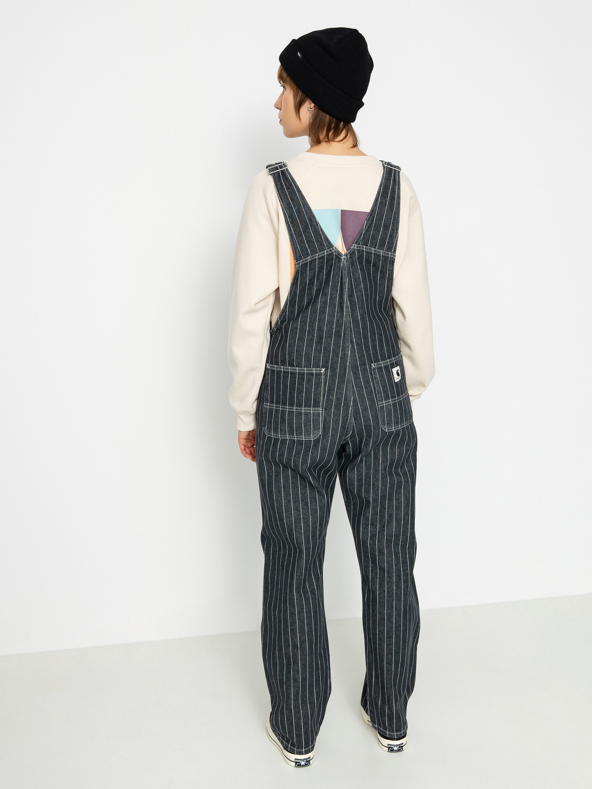 Carhartt WIP Orlean Bib Pants Wmn black orlean stripe black white