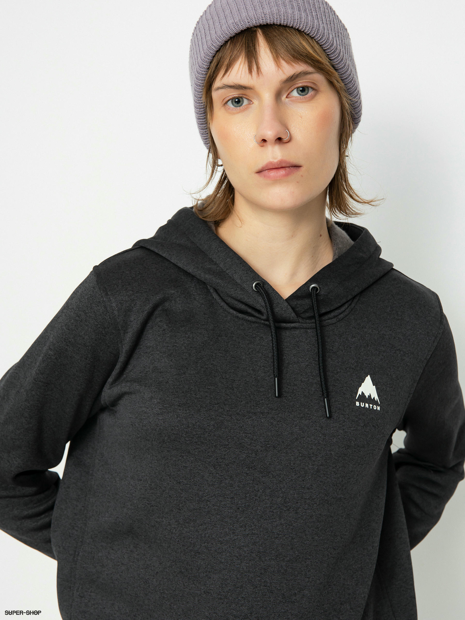 Burton Oak Long HD Hoodie Wmn true black heather