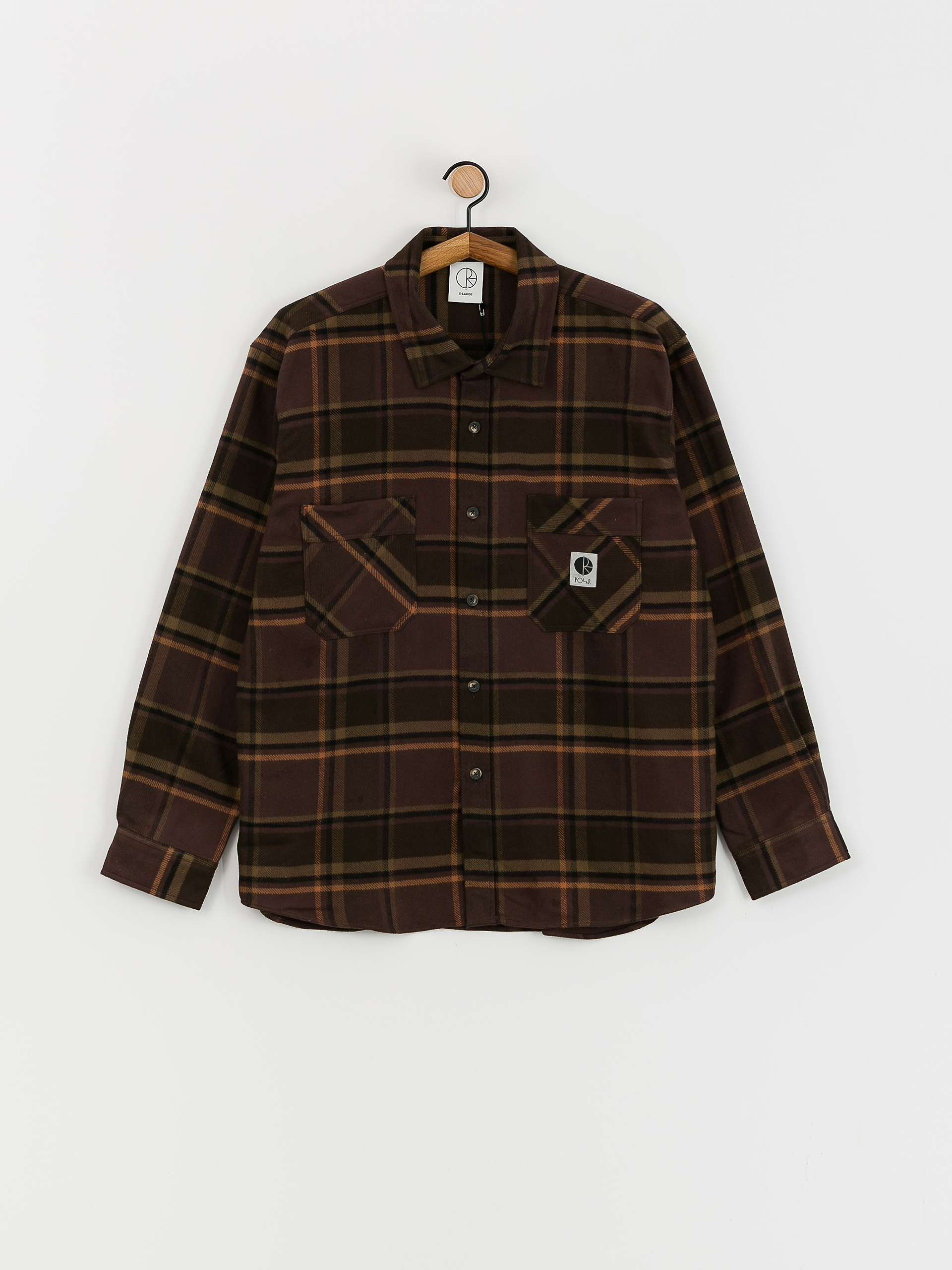 Polar Skate Mike Flannel Shirt (brown/mauve)