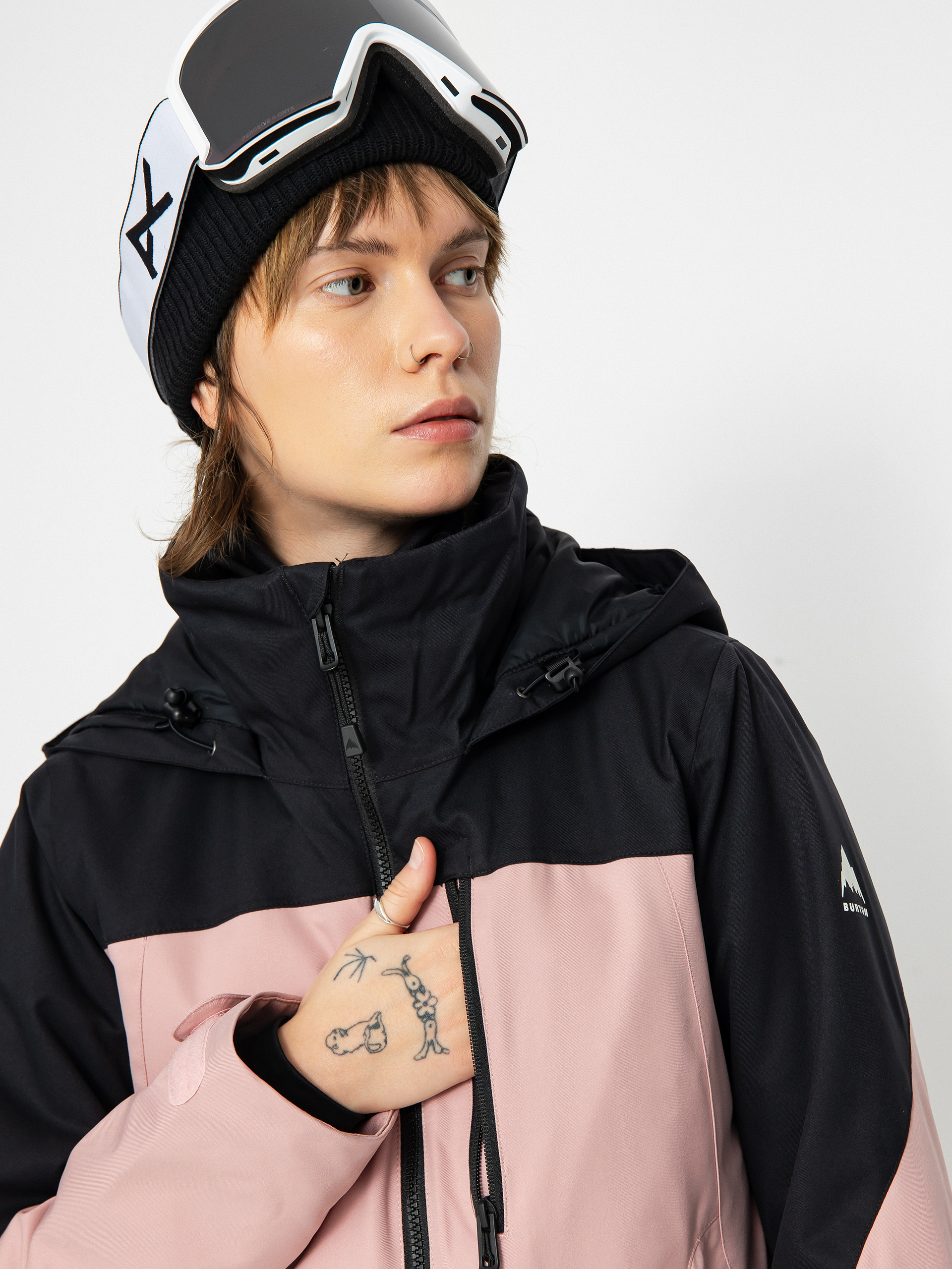 Damen Burton Lelah Snowboardjacke (true black/powder blush)