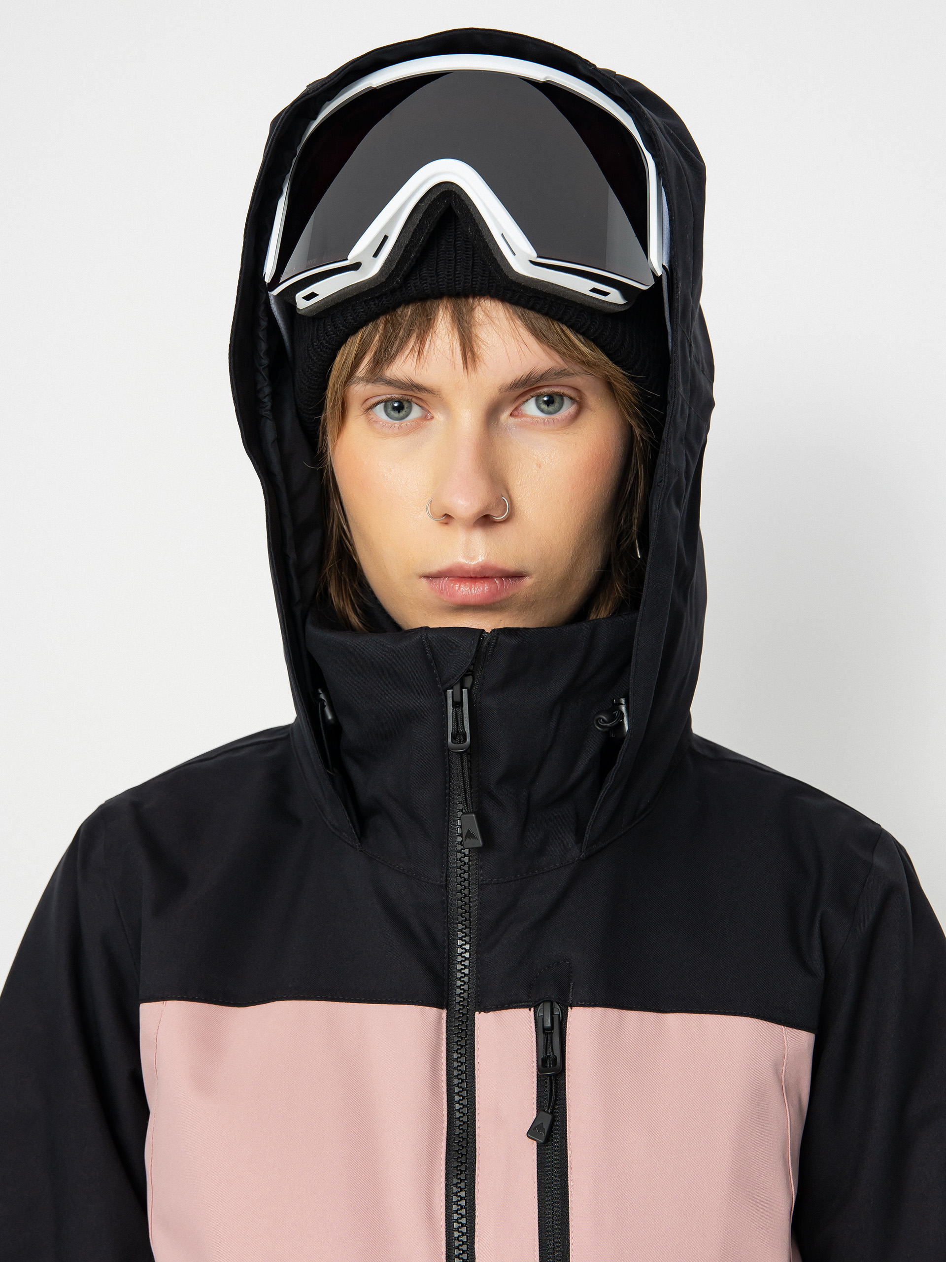 Damen Burton Lelah Snowboardjacke (true black/powder blush)