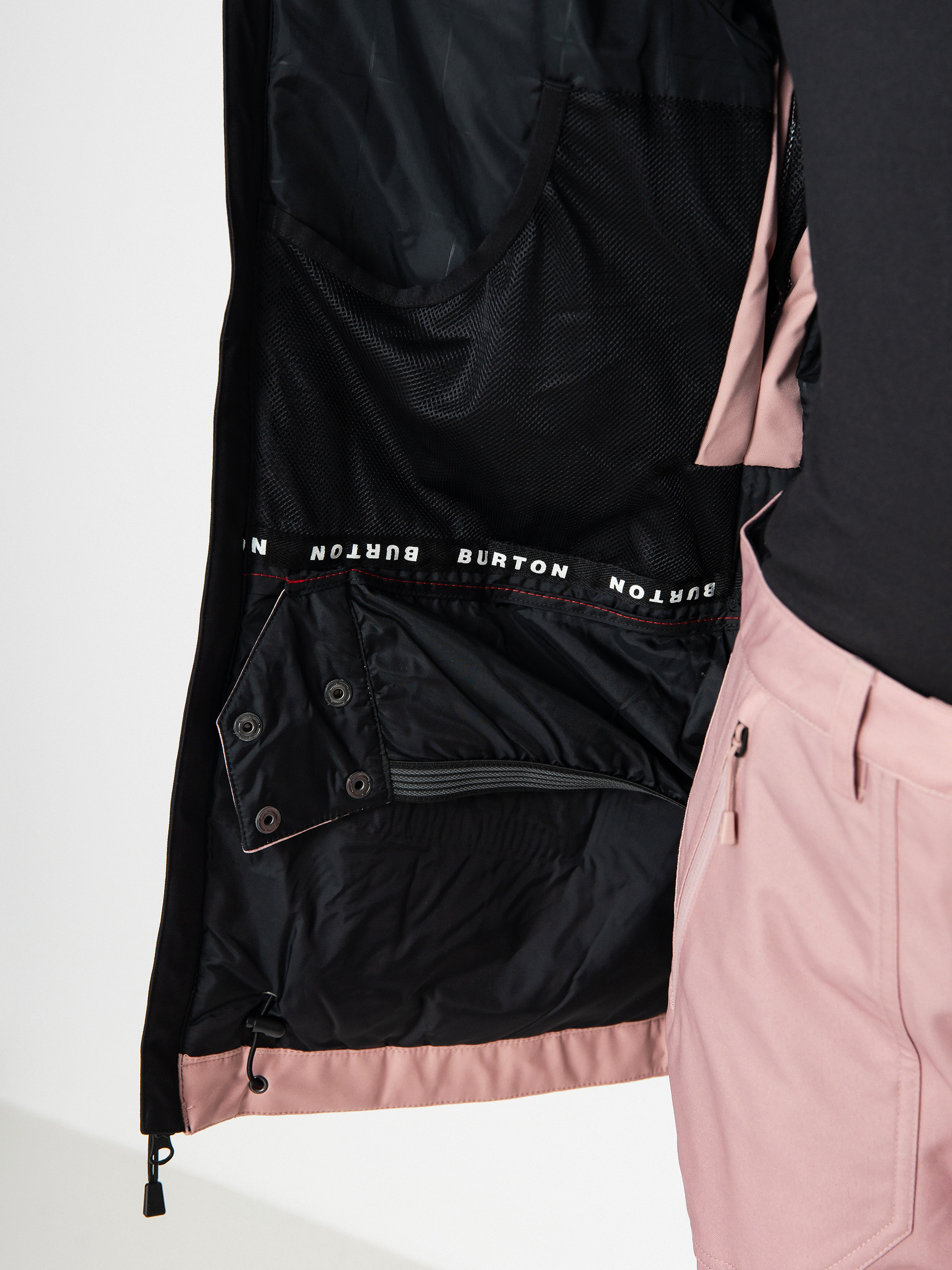 Damen Burton Lelah Snowboardjacke (true black/powder blush)