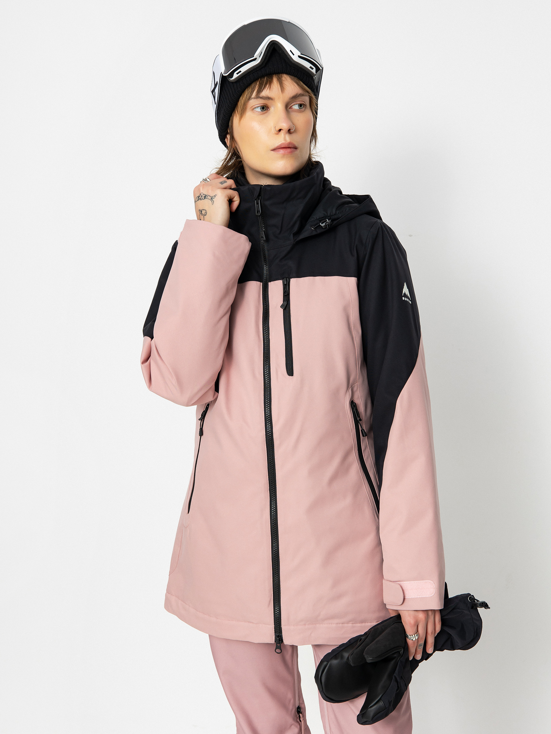Damen Burton Lelah Snowboardjacke (true black/powder blush)