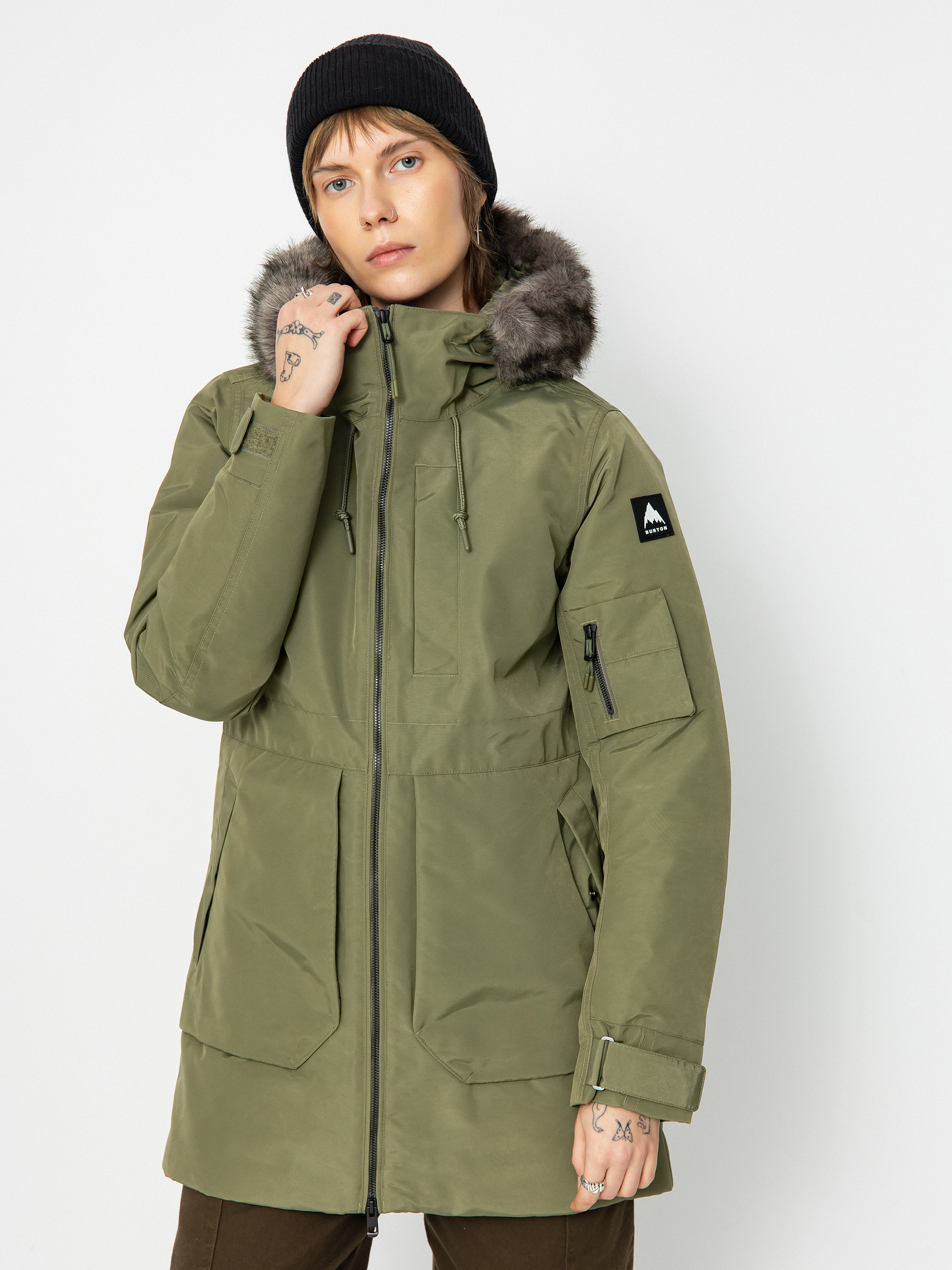 Damen Burton Saxton Parka Snowboardjacke (forest moss)