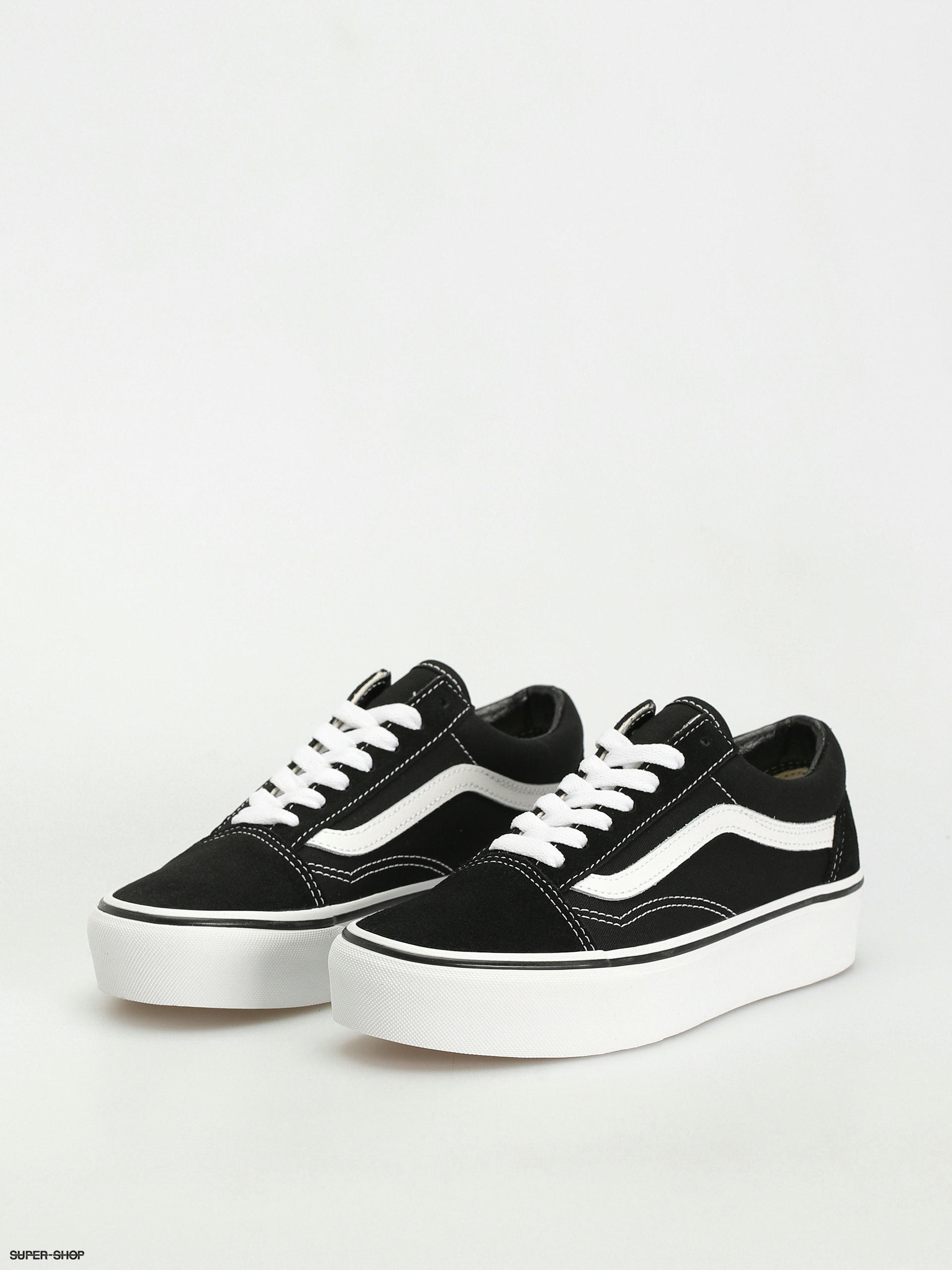 Platform vans shop black and white