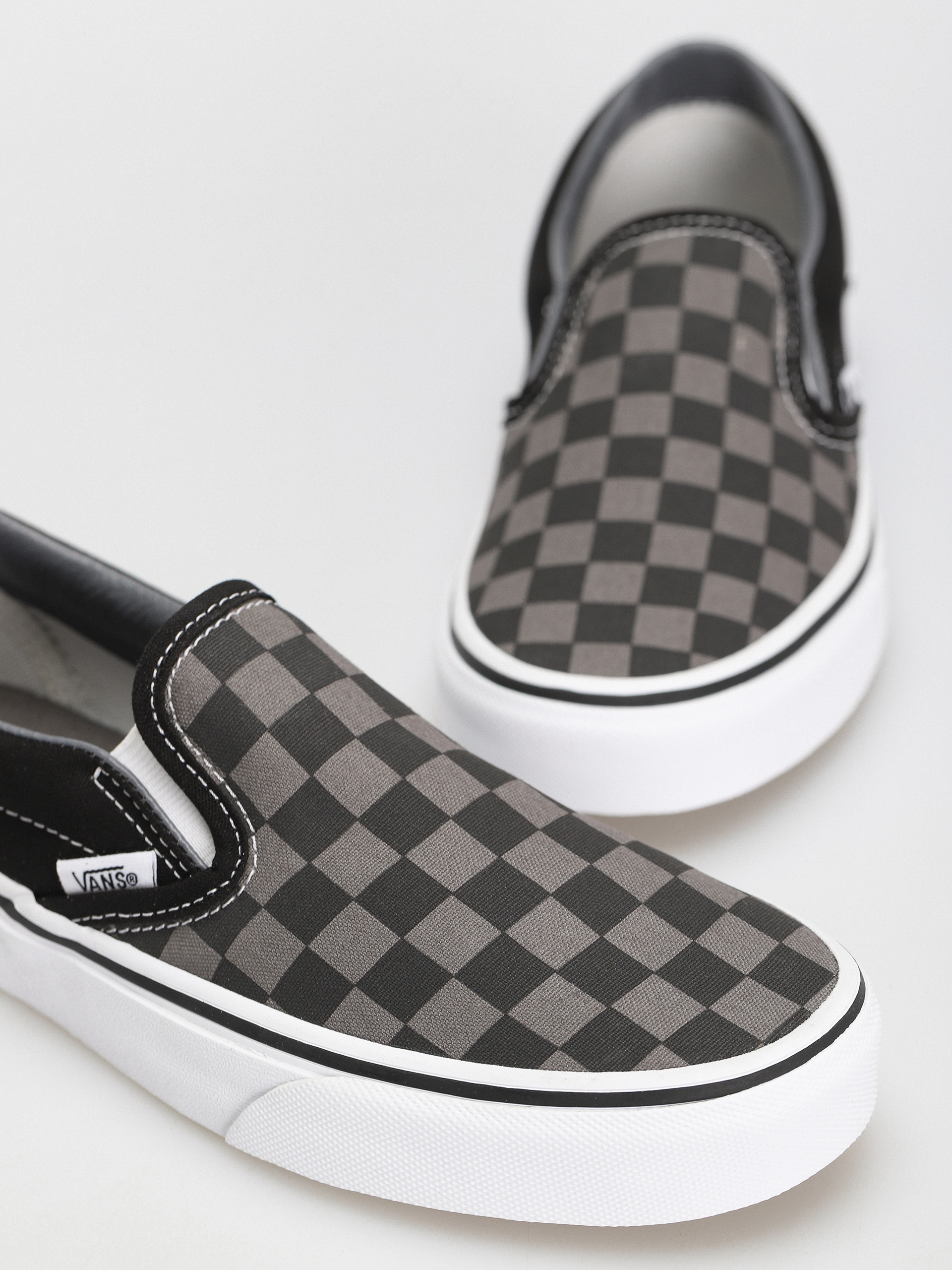 Vans Classic Slip On Schuhe (black/pewter checkerboard)