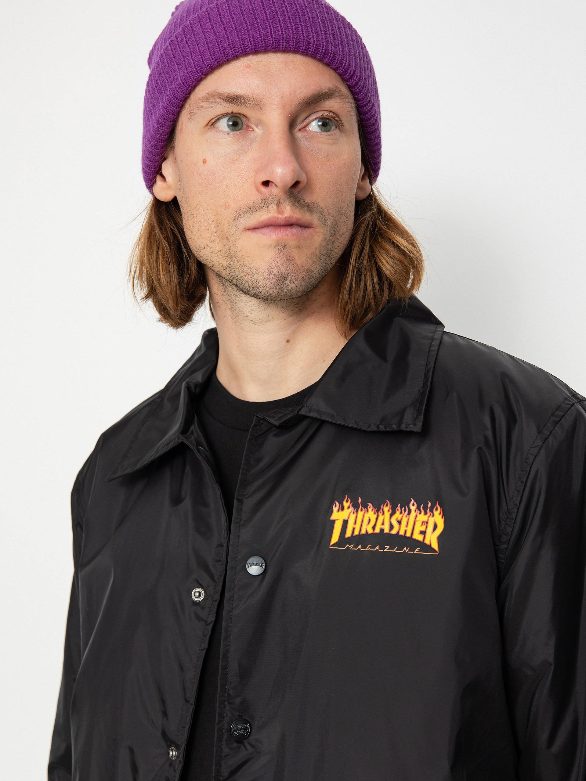 Santa Cruz X Thrasher Flame Dot Coach Jacket (black)