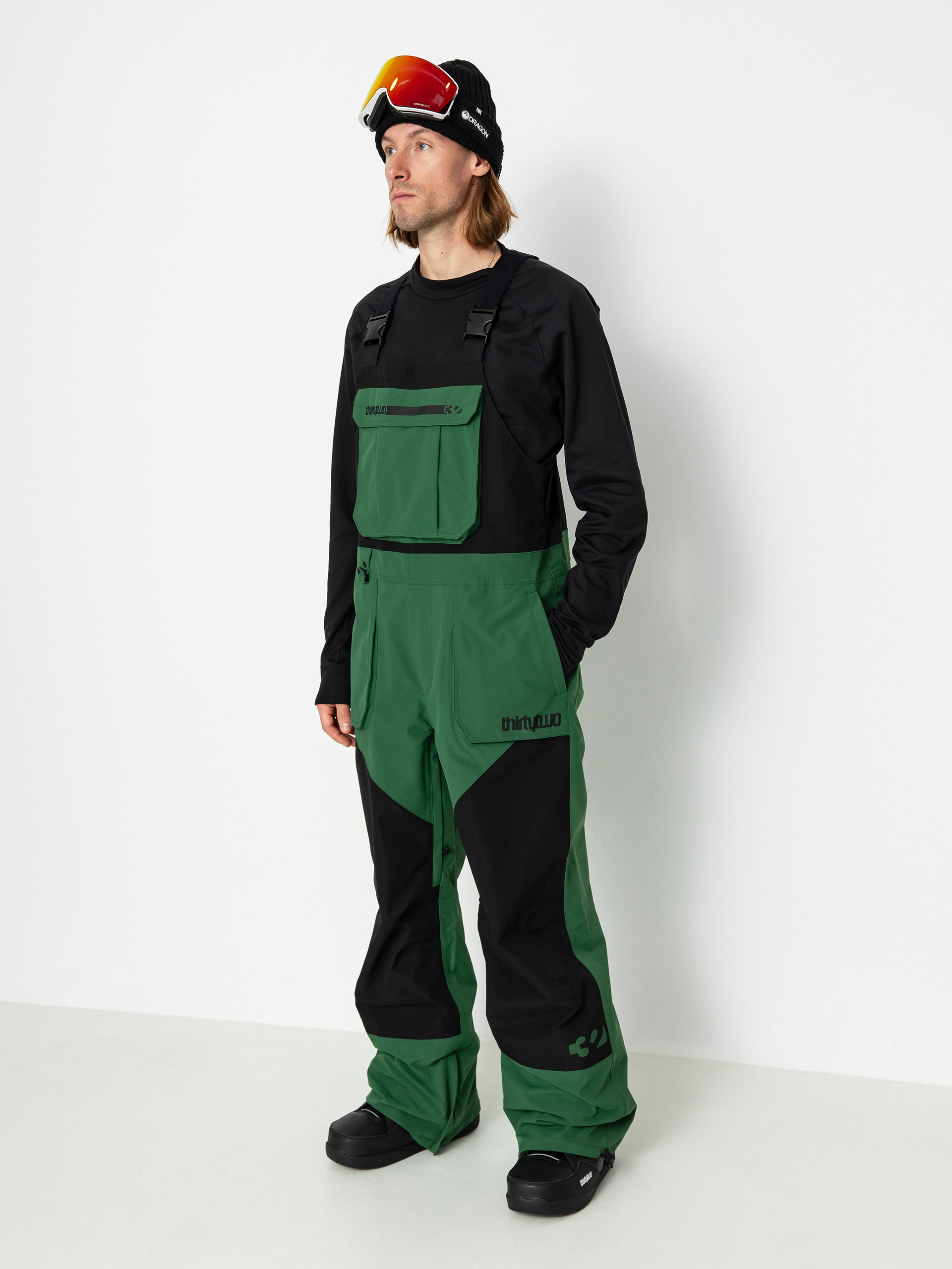 Herren ThirtyTwo Basement Bib Snowboardhose (green)