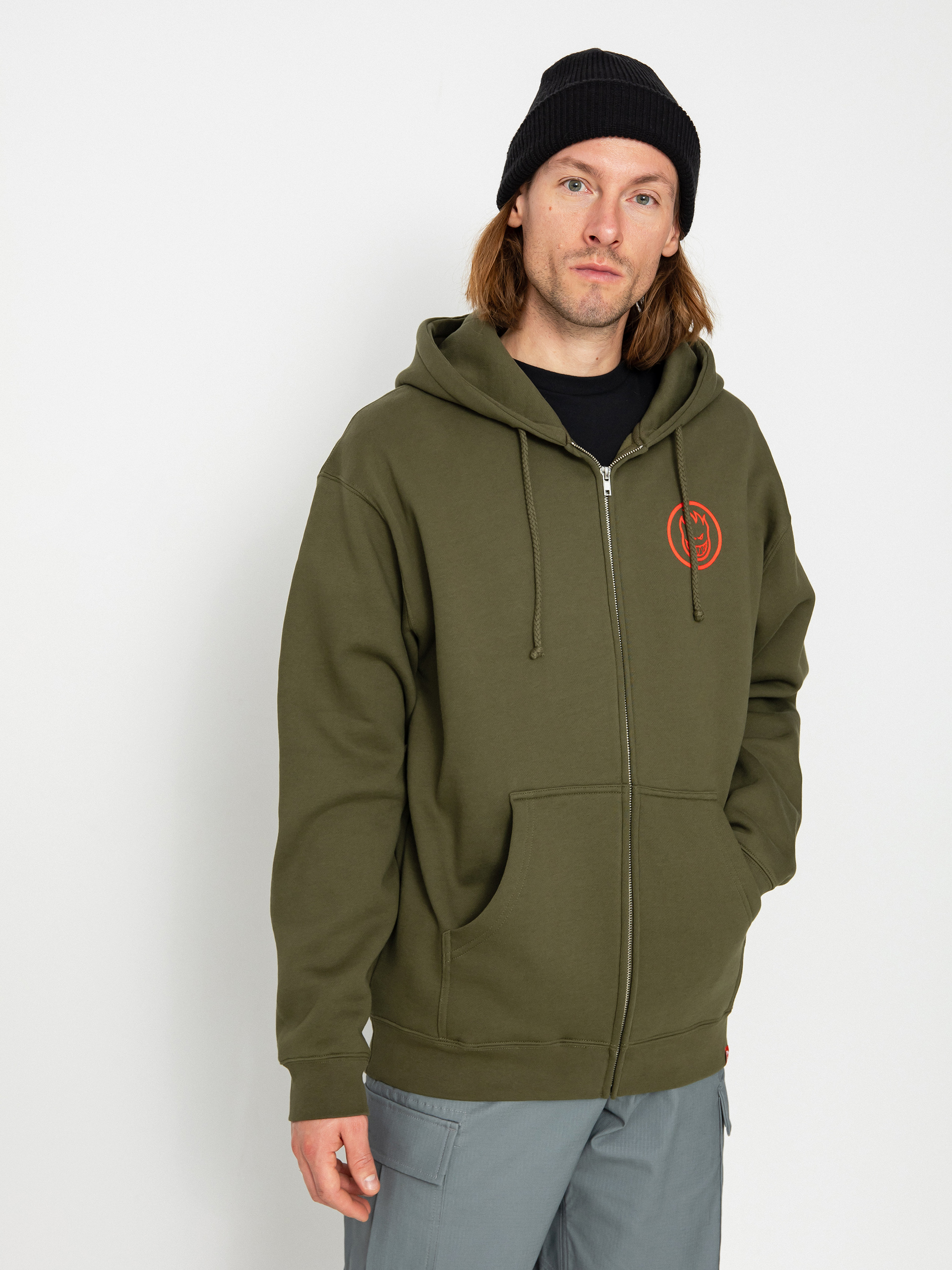 Spitfire Swrld Cls ZHD Hoodie (army green/red)