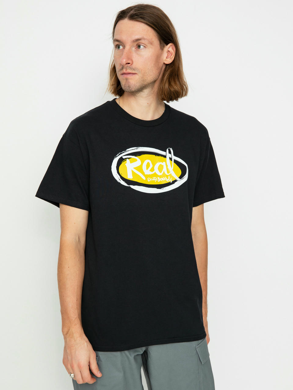 Real Natas Oval T-Shirt (black/yellow/white)