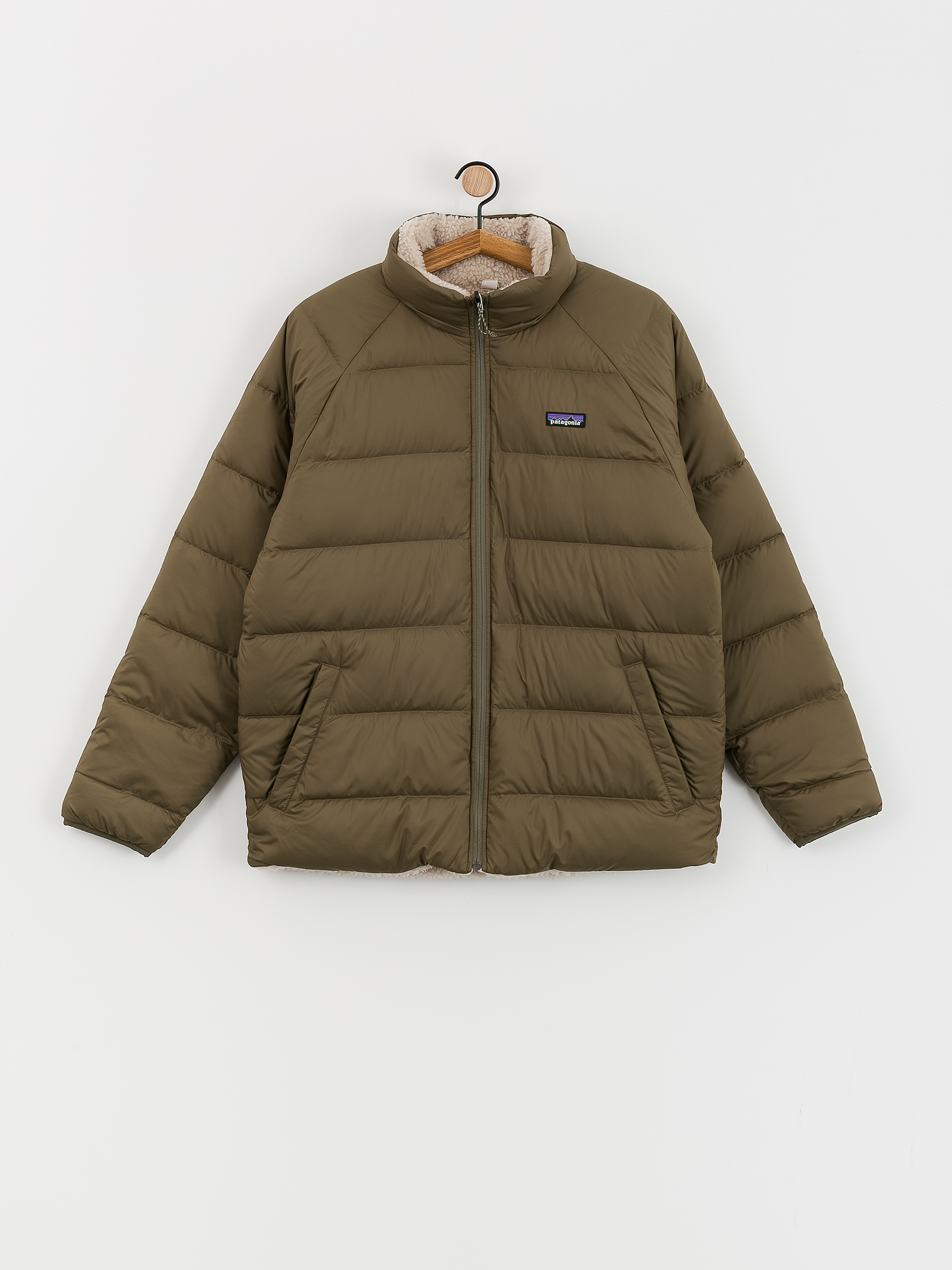 Patagonia Reversible Silent Down Jacket basin green