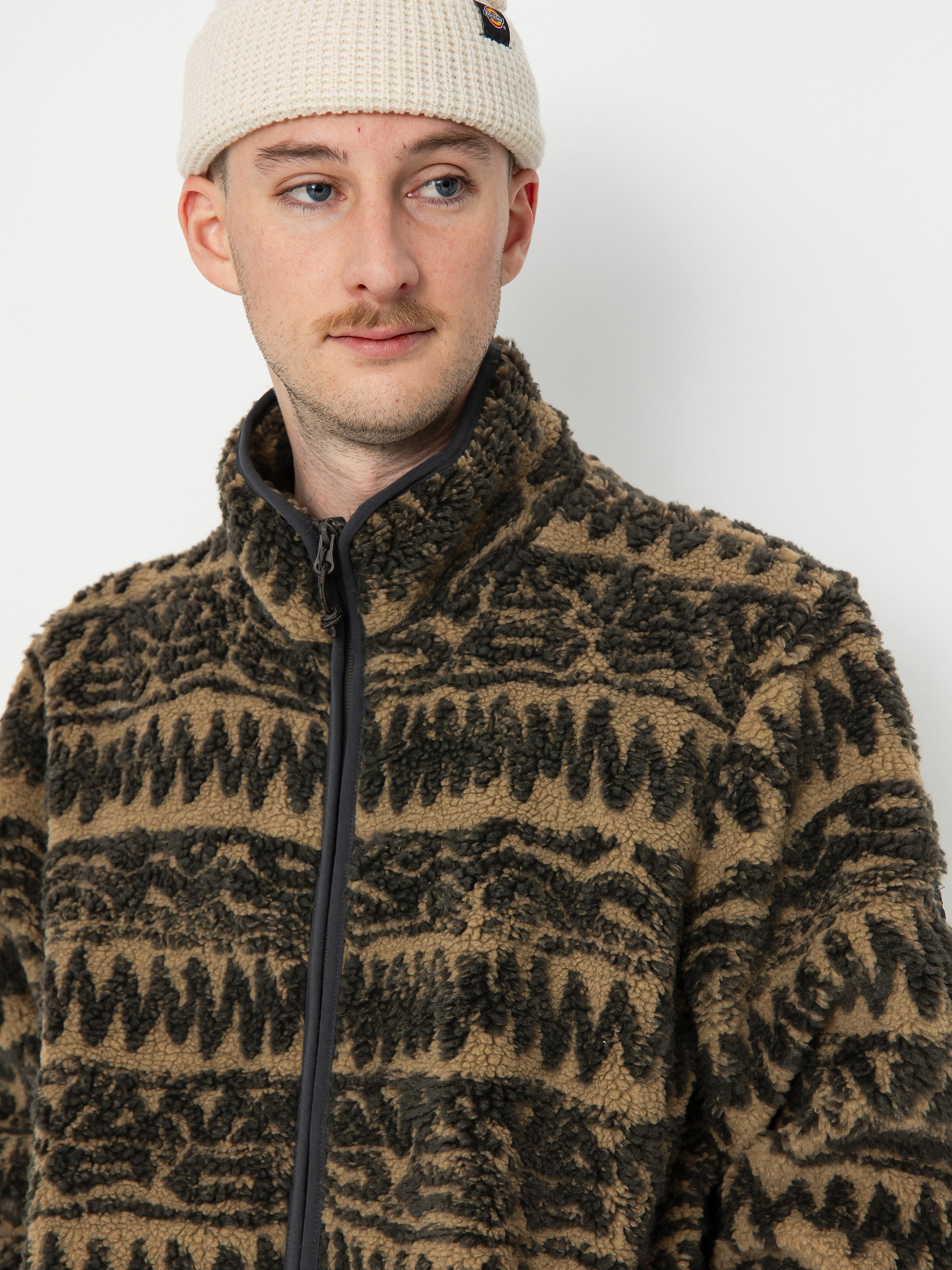 Mens Billabong Boundary Switchback Zip Fleece (gravel)