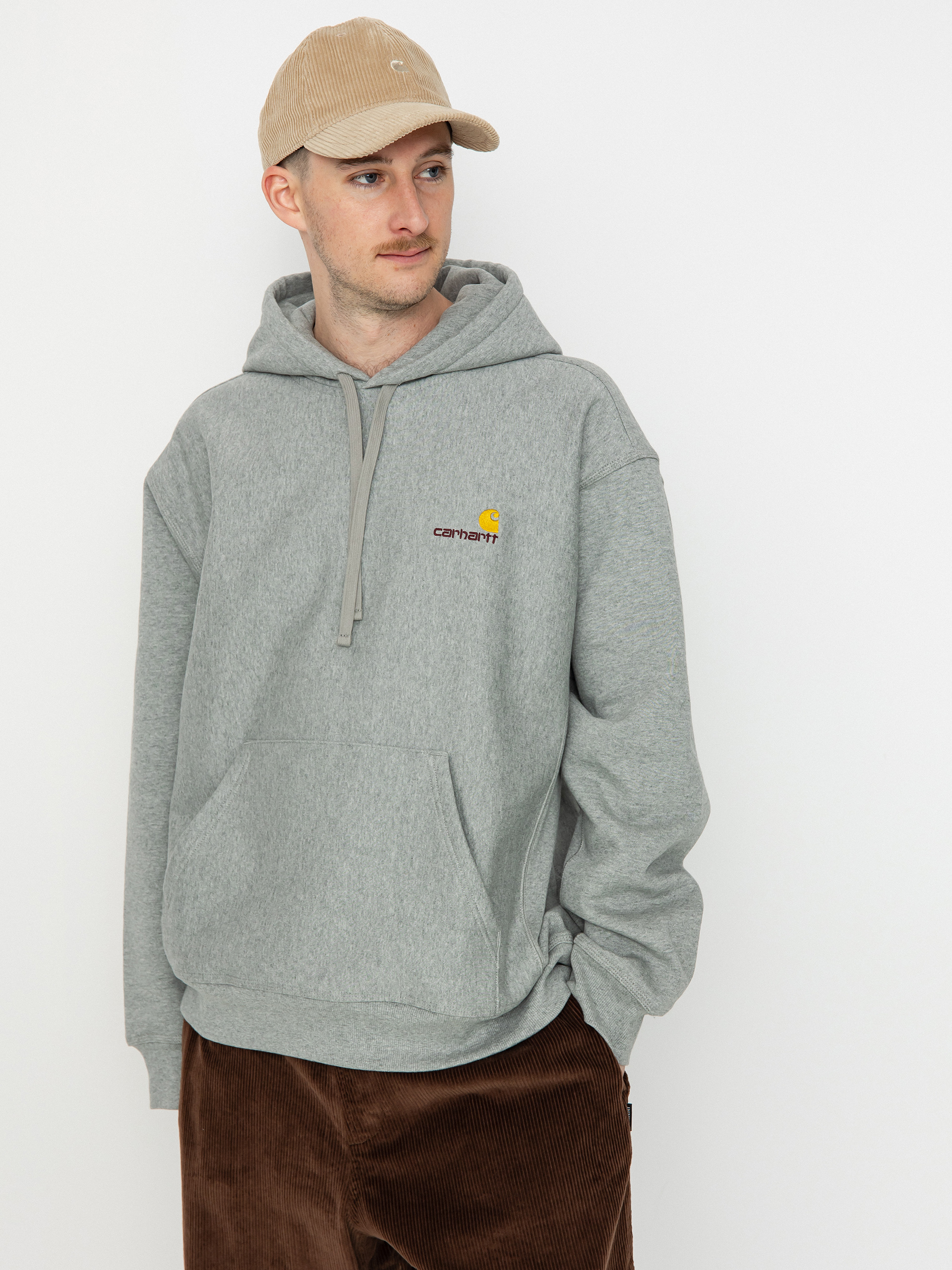 Carhartt WIP American Script HD Hoodie (grey heather)