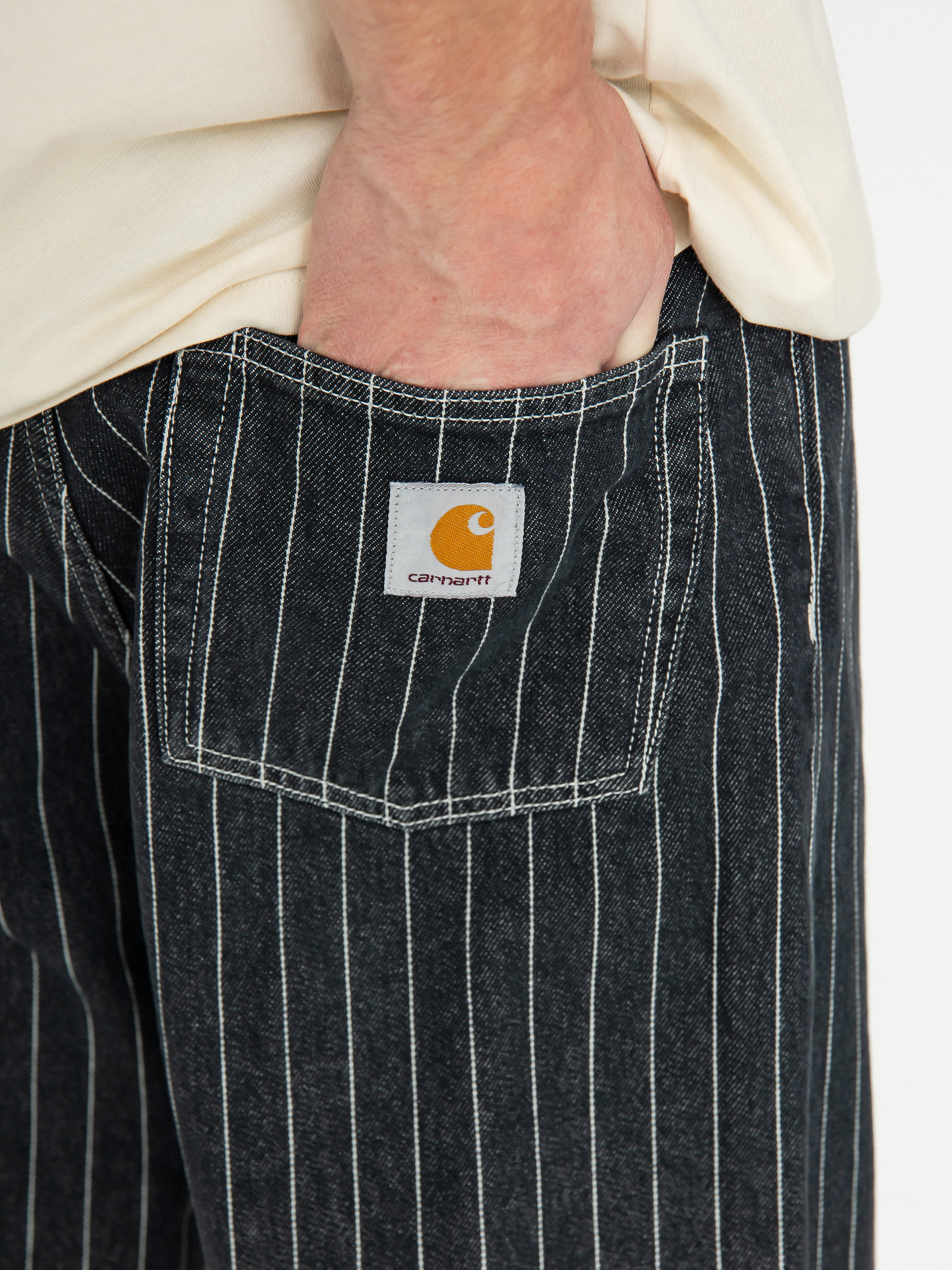 Carhartt WIP Orlean Pants - black (orlean stripe/black/white)
