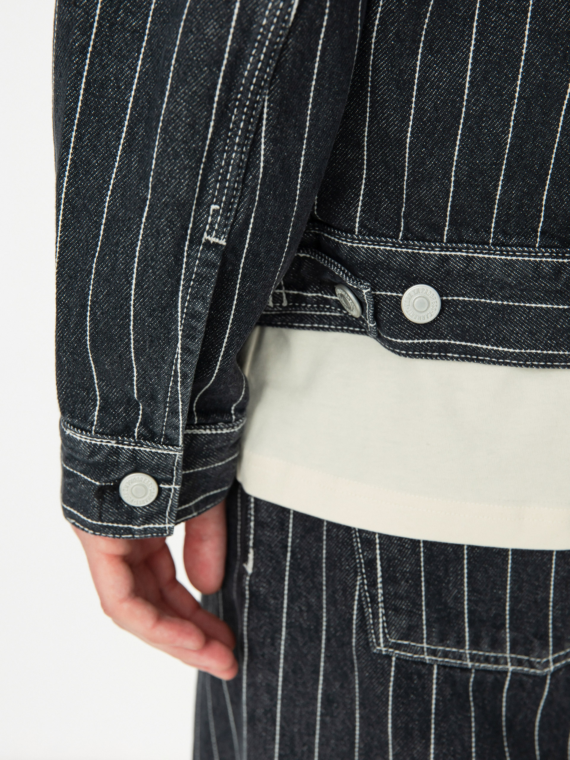 ジャケット・アウター Carhartt WIP ORLEAN JACKET Carhartt WIP Orlean Jacket - blue (orlean stripe/blue/white)