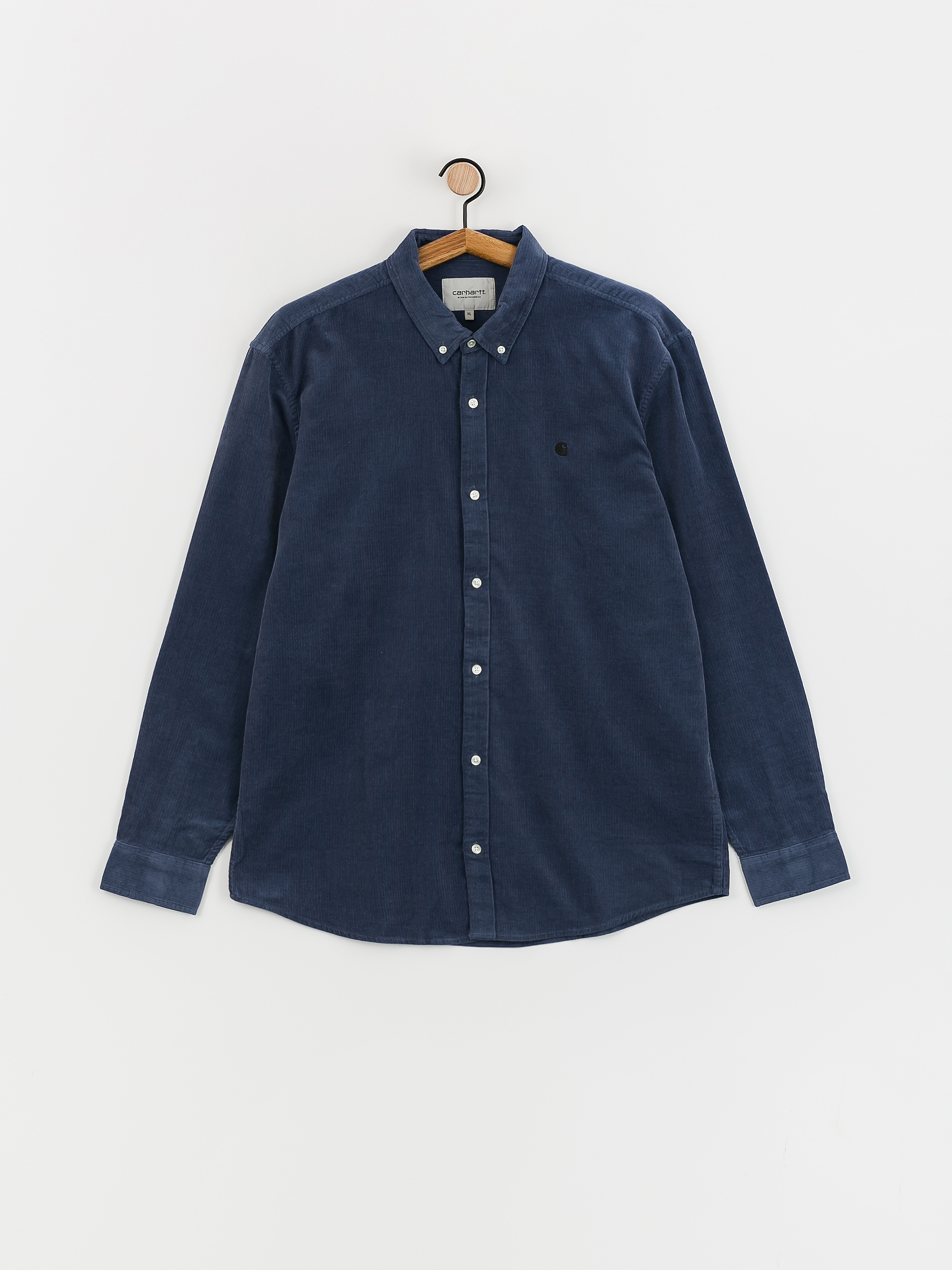 Carhartt WIP Madison Fine Cord Shirt - navy blue (hudson blue/black)