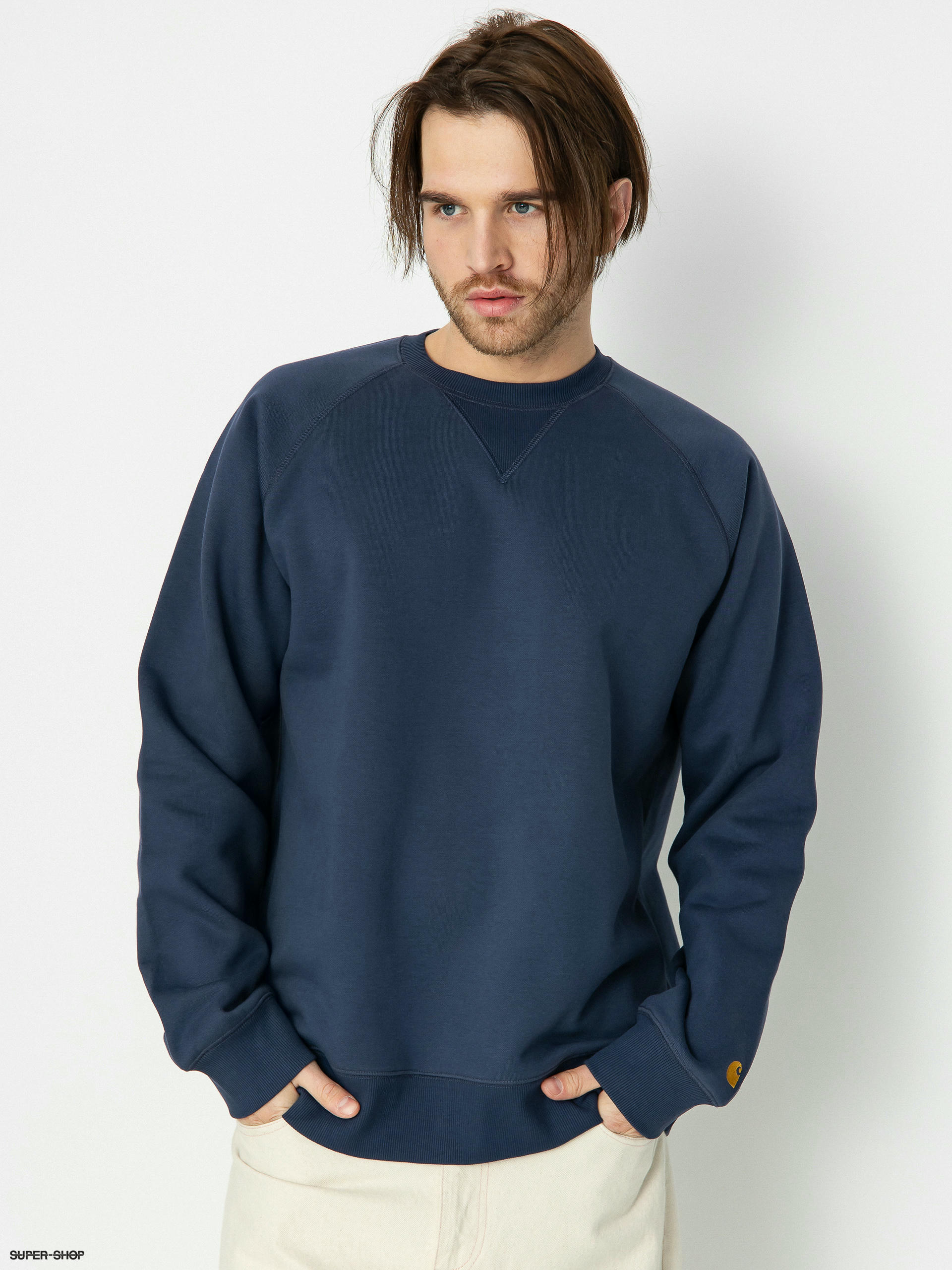 Carhartt chase outlet sweatshirt navy