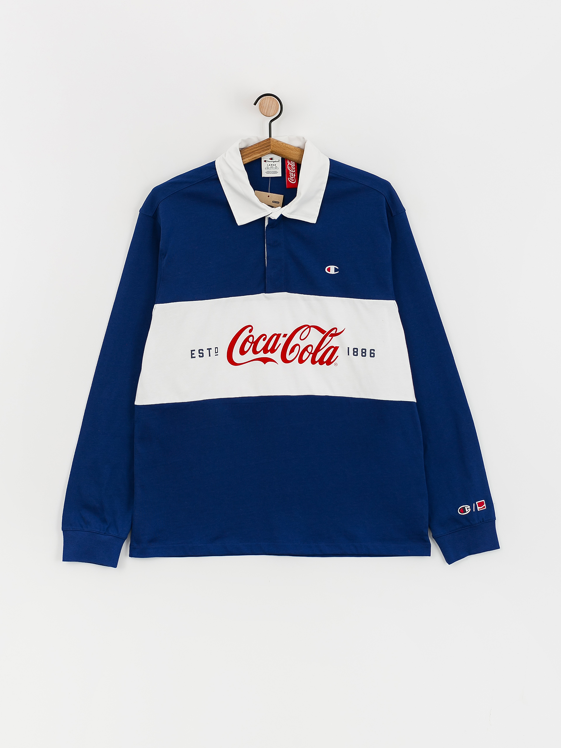 Champion X Coca Cola Striped 220185 Polo t-shirt - blue (bwb/wht)