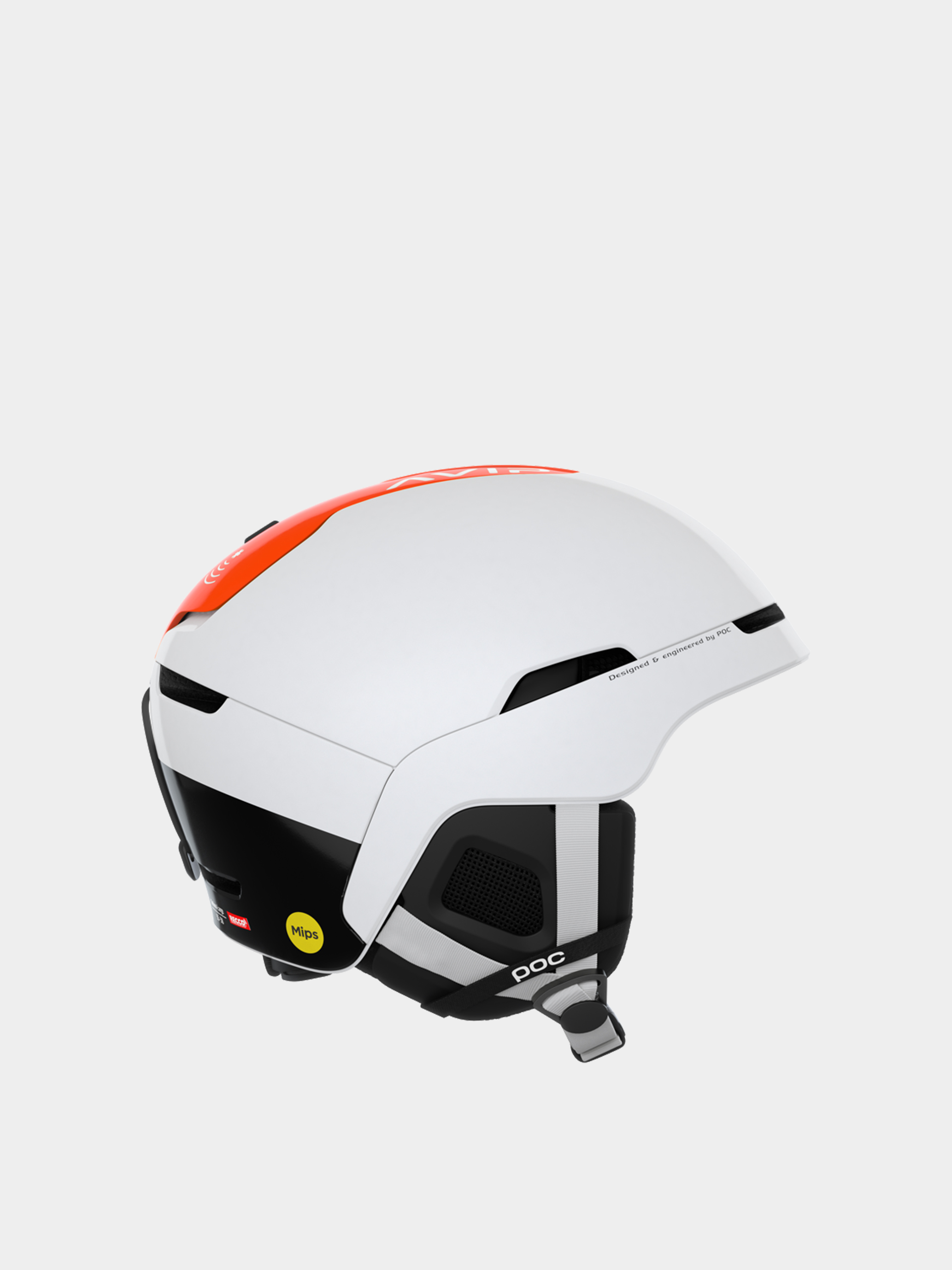 POC Obex BC MIPS Helm (hydrogen white/fluorescent orange avip)