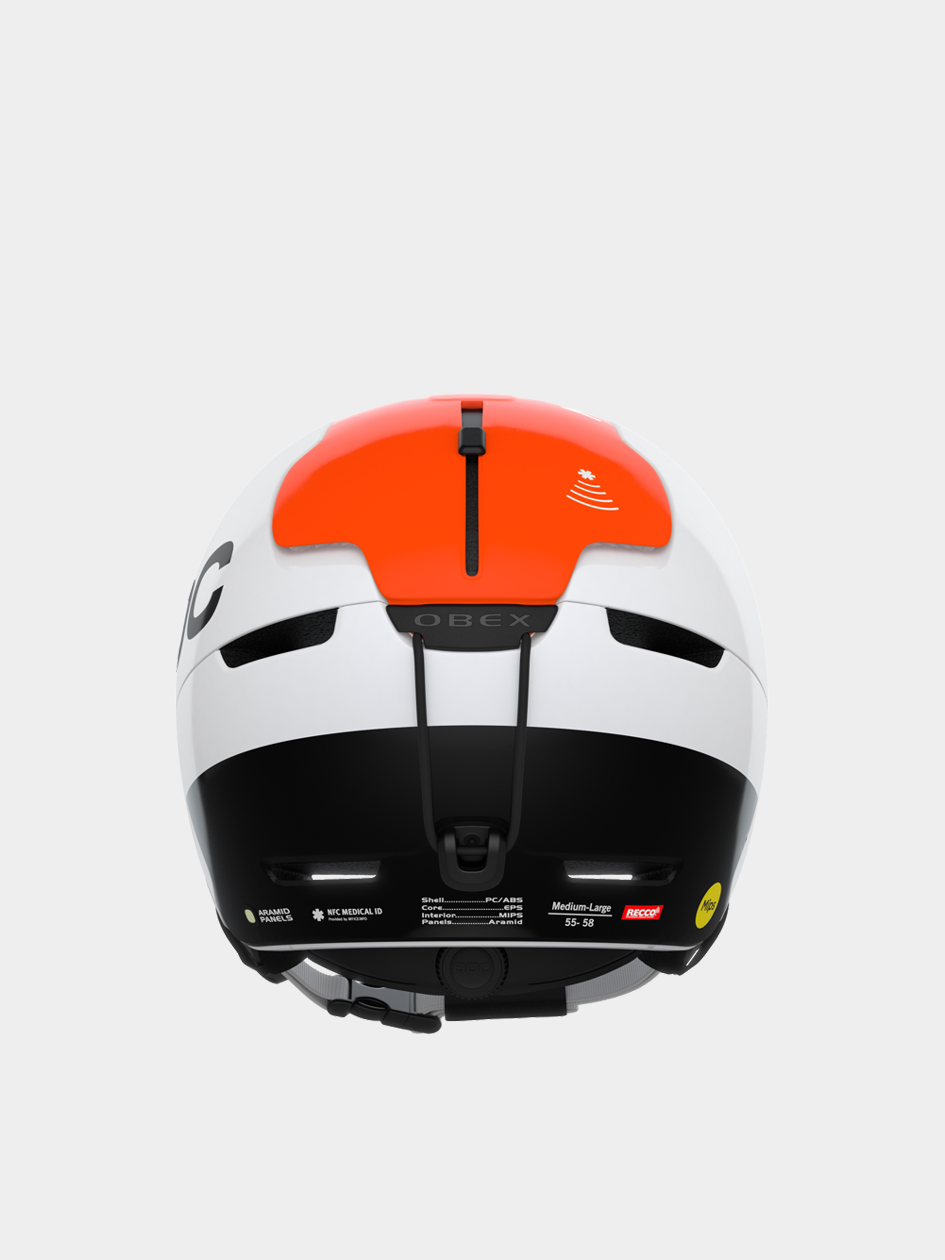 POC Obex BC MIPS Helm (hydrogen white/fluorescent orange avip)