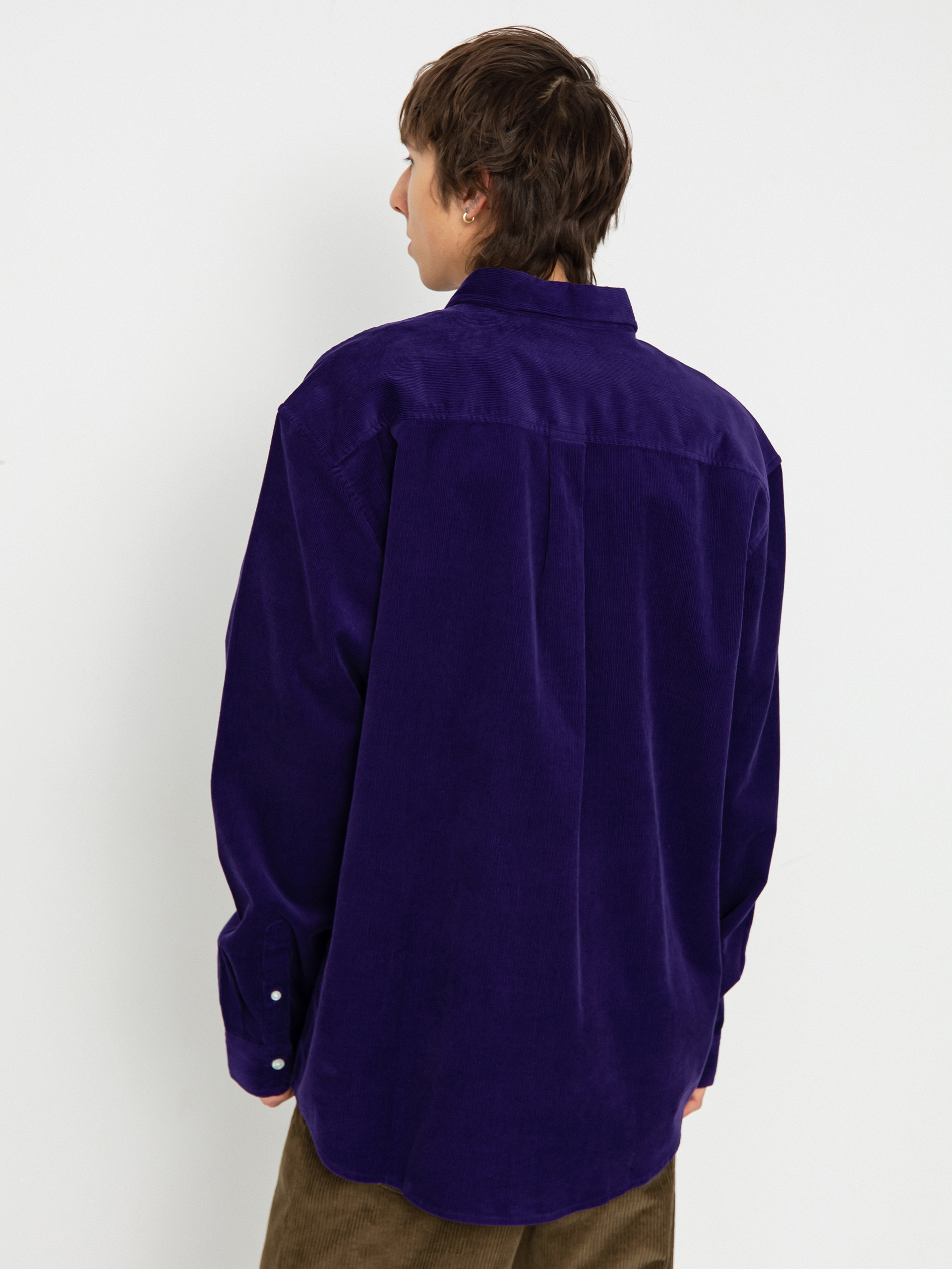 Carhartt WIP Madison Fine Cord Shirt - violet (tyrian/black)