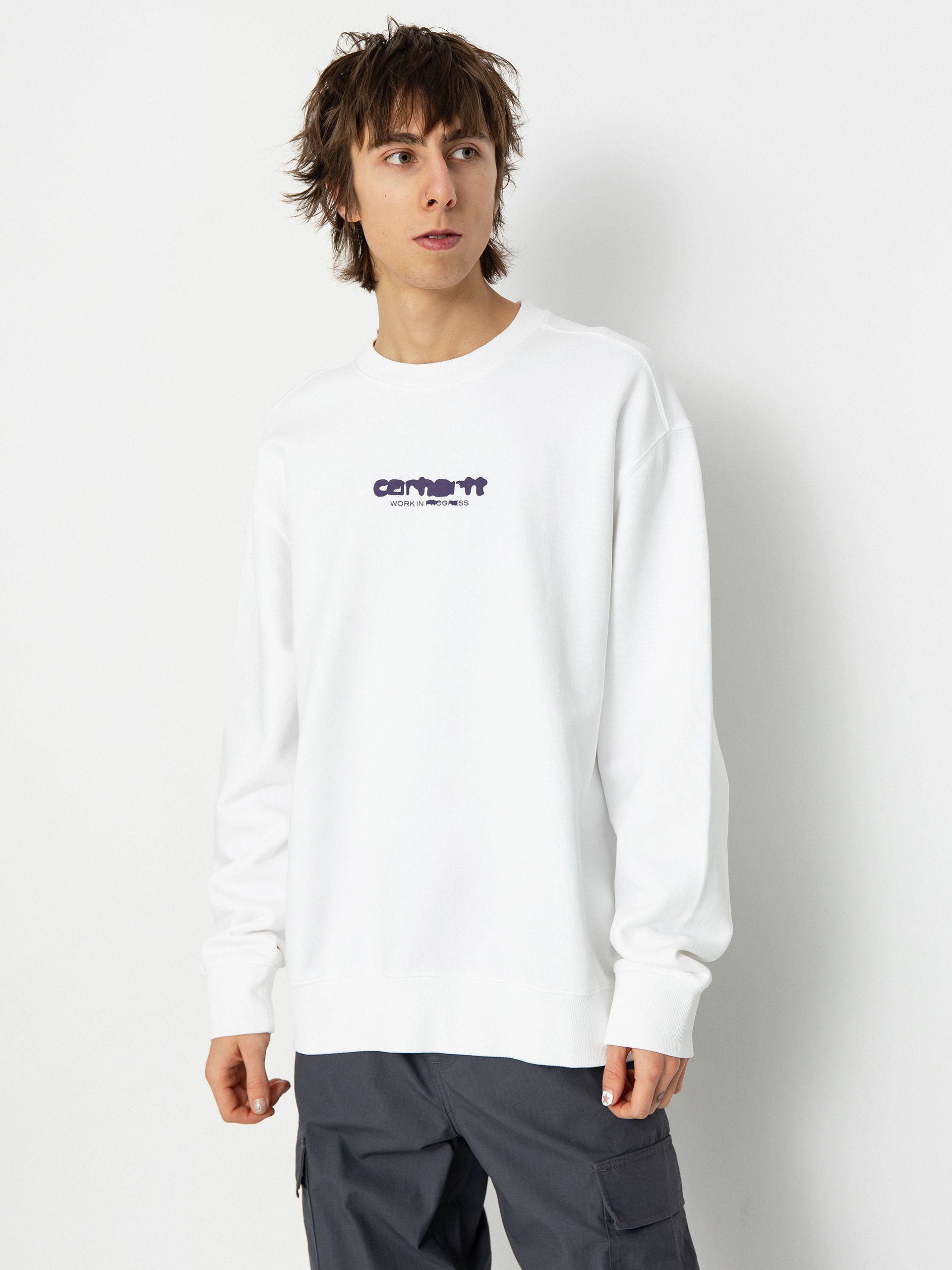 Carhartt WIP Ink Bleed Sweatshirt (white/tyrian)