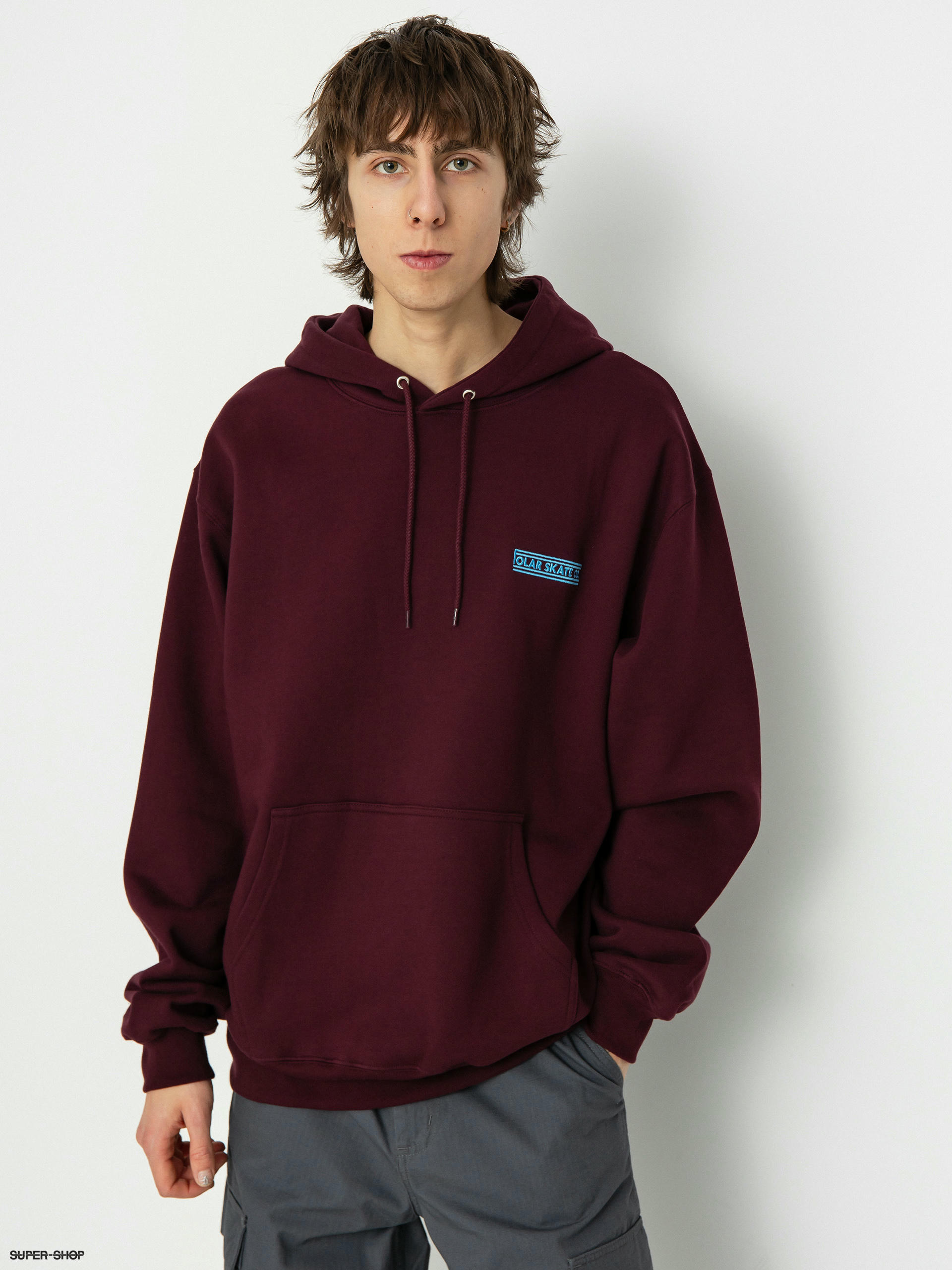 Burgundy stussy hoodie sale