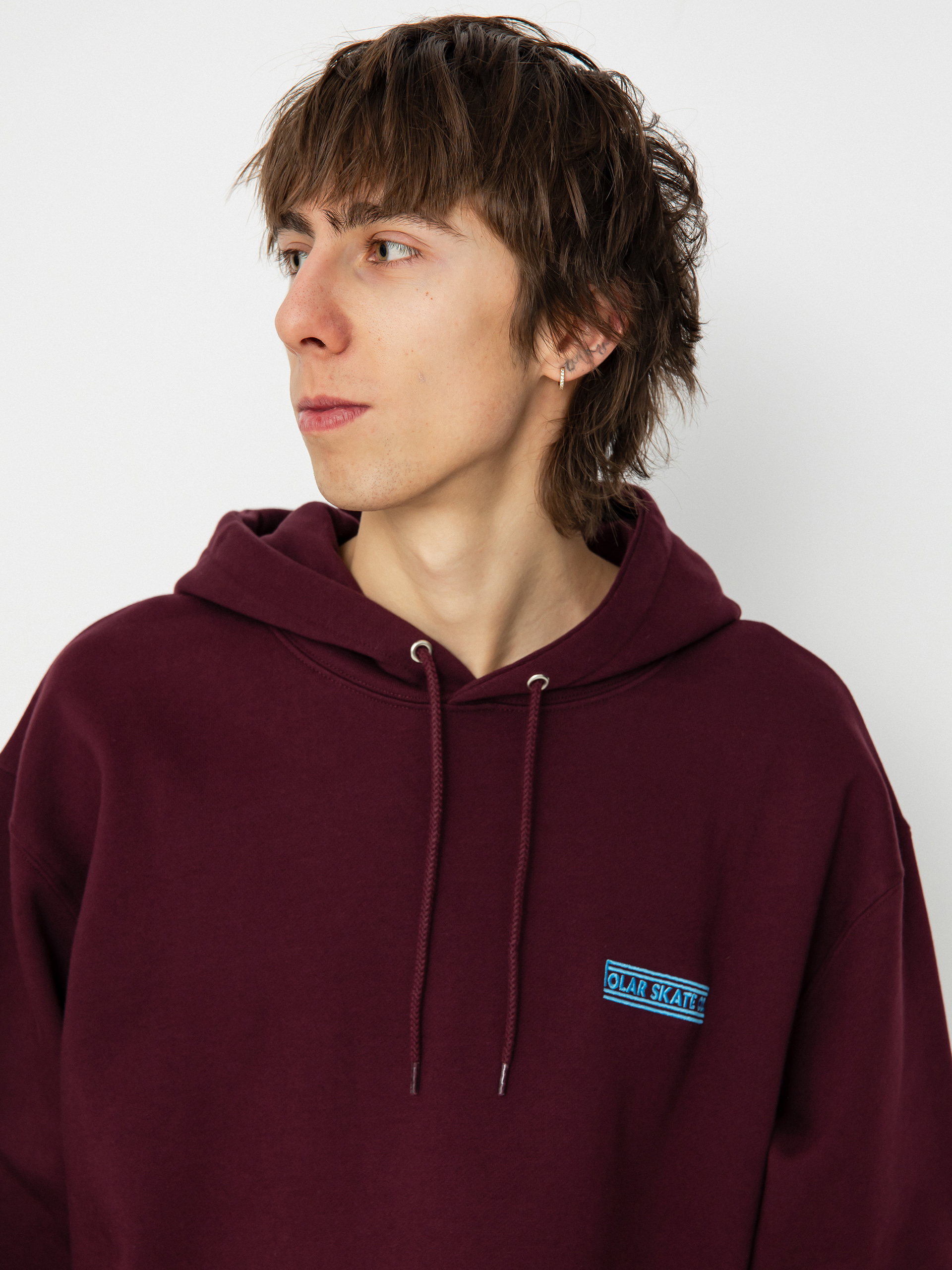 Polar Skate Stretch Logo Dave HD Hoodie (dark wine)