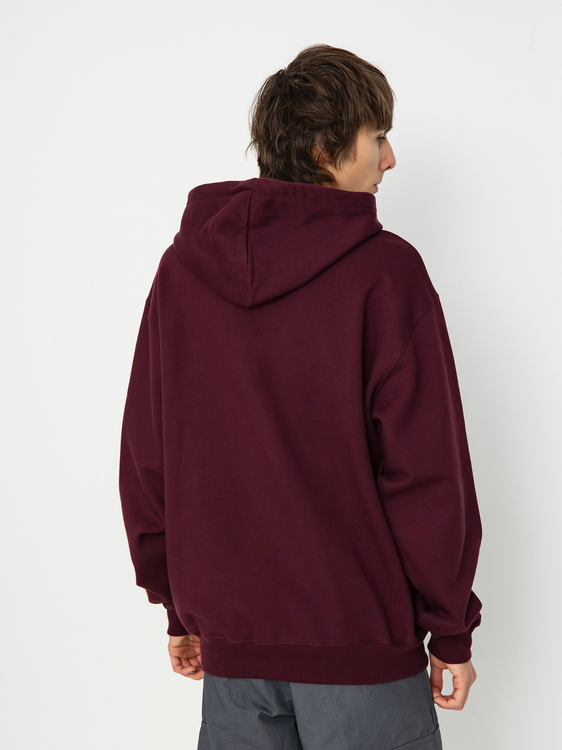 【POLAR SKATE CO】 STRETCH LOGO DAVE HOODIE [DARK WINE] Polar Skate Stretch Logo Dave HD Hoodie - burgundy (dark wine)