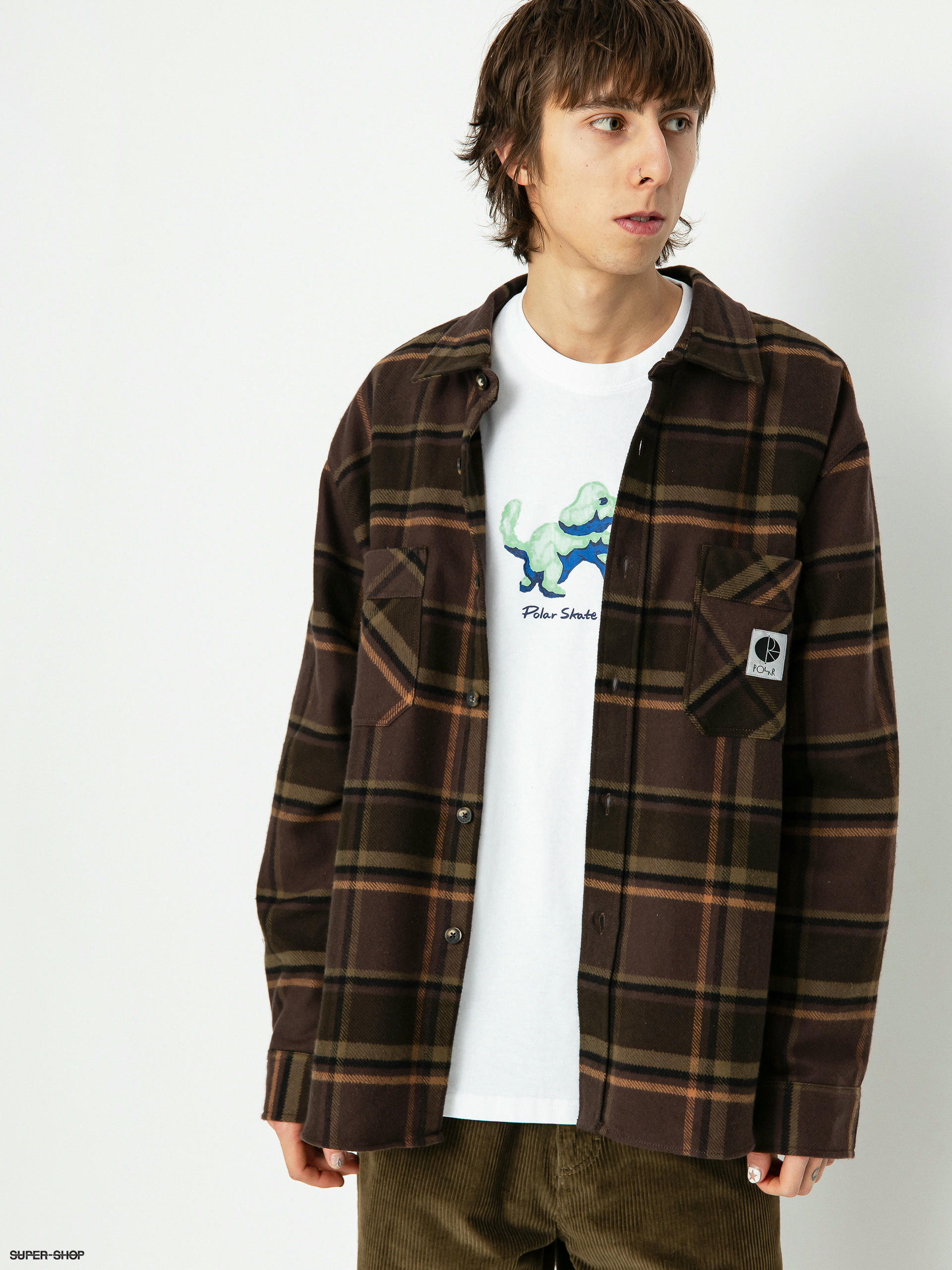 Polar Skate Mike Flannel Shirt (brown/mauve)