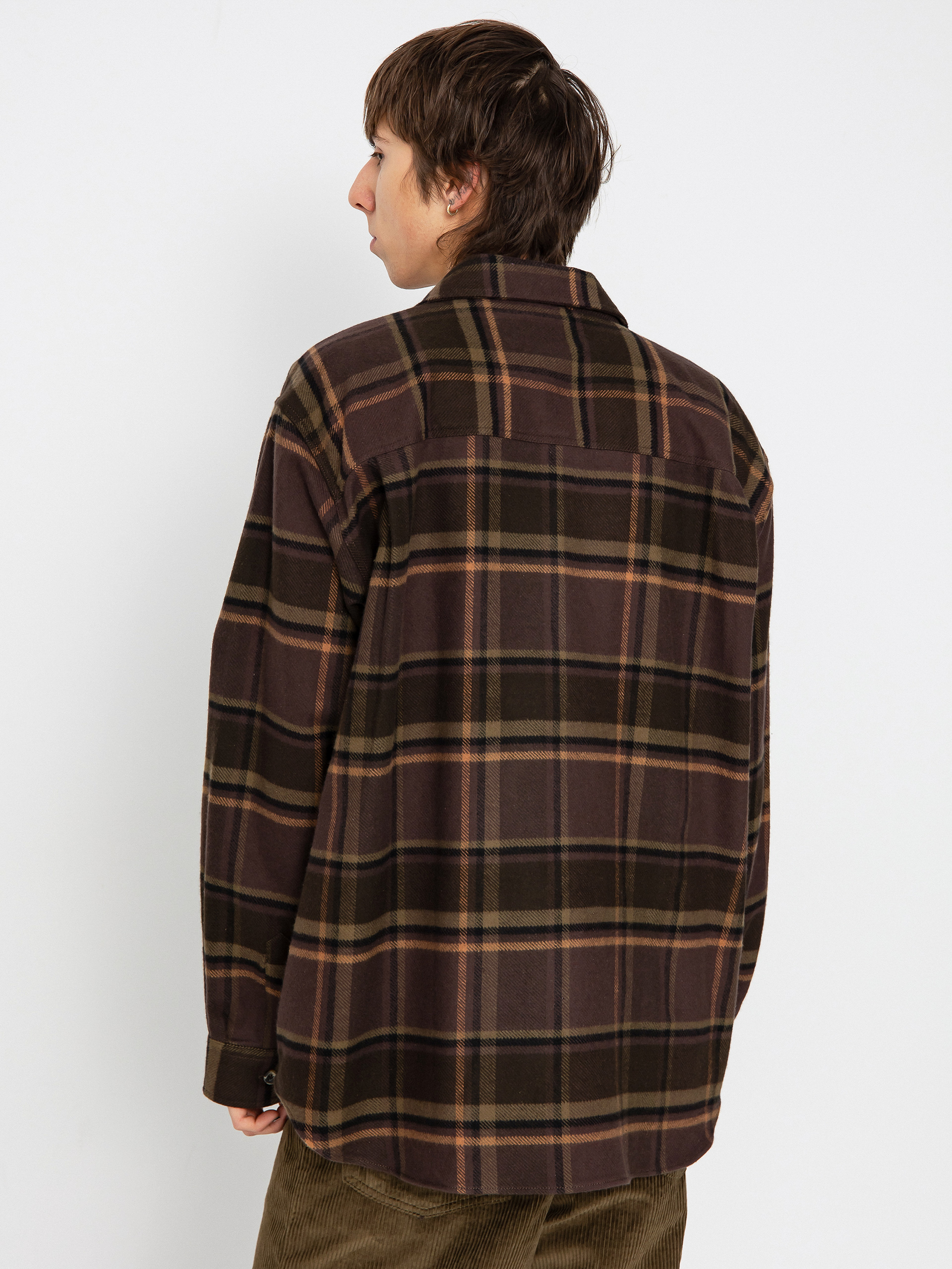 Polar Skate Mike Flannel Shirt (brown/mauve)