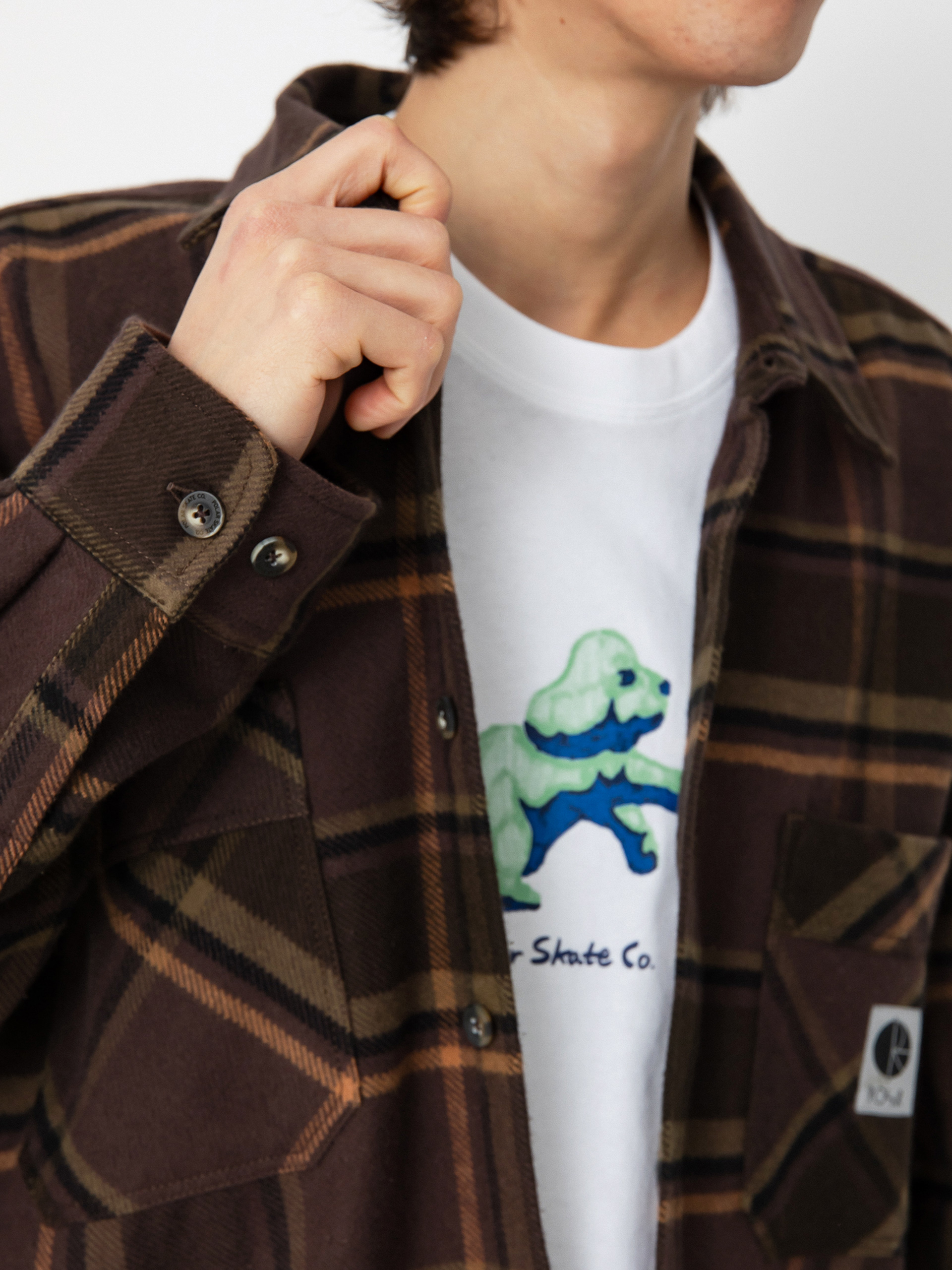 Polar Skate Mike Flannel Shirt (brown/mauve)